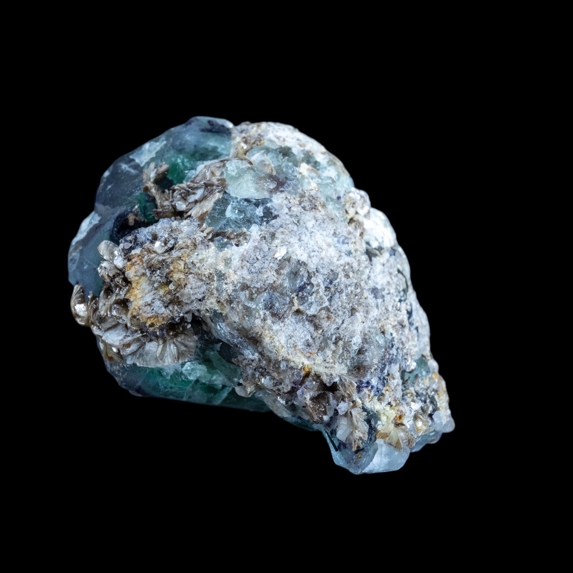 Green fluorite mineral specimen with opal inclusions, raw uv reactive fluorite from namibia - Image 7