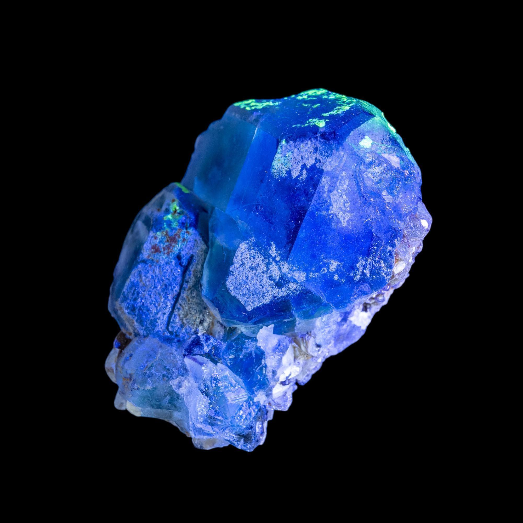 Green fluorite mineral specimen with opal inclusions, raw uv reactive fluorite from namibia - Image 9