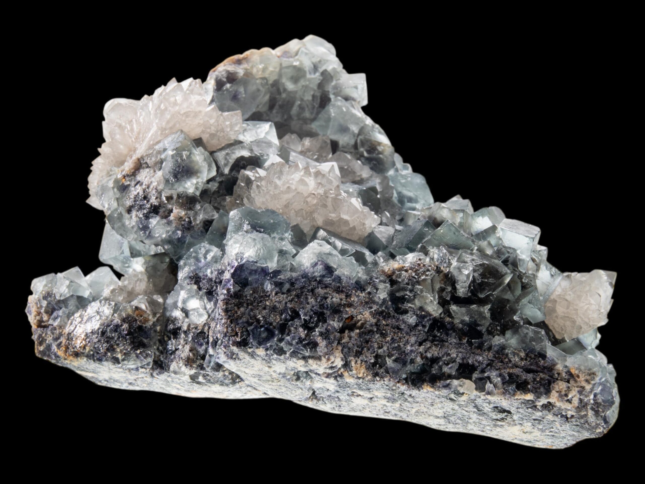 Large green fluorite crystal cluster with quartz, raw cubic fluorite specimen, statement crystal for collectors, desk or altar gift - Image 5
