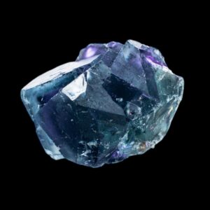 Fluorite crystal with zoning, raw blue and purple fluorite cube, namibian mineral specimen, natural cubic fluorite, okorusu fluorite