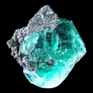 Green fluorite crystal on matrix, fluorite specimen with boulangerite geochronite, uv reactive fluorite, natural fluorite for collectors