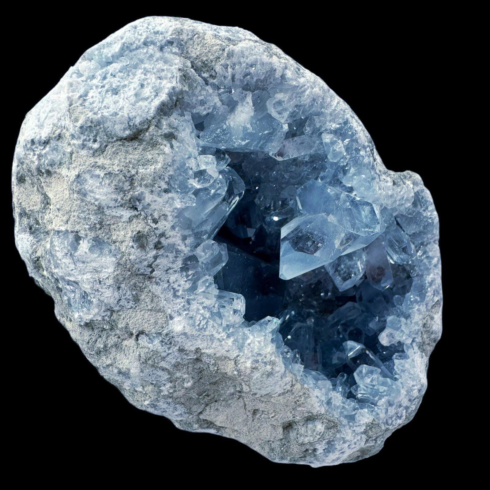 Celestite geode large crystal cluster natural celestite from madagascar for home decor or healing use display mineral - Image 3