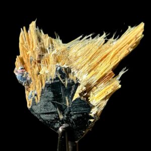 Golden rutile spray crystal on hematite natural rutile cluster collectible crystal brazil raw rutile specimen for display