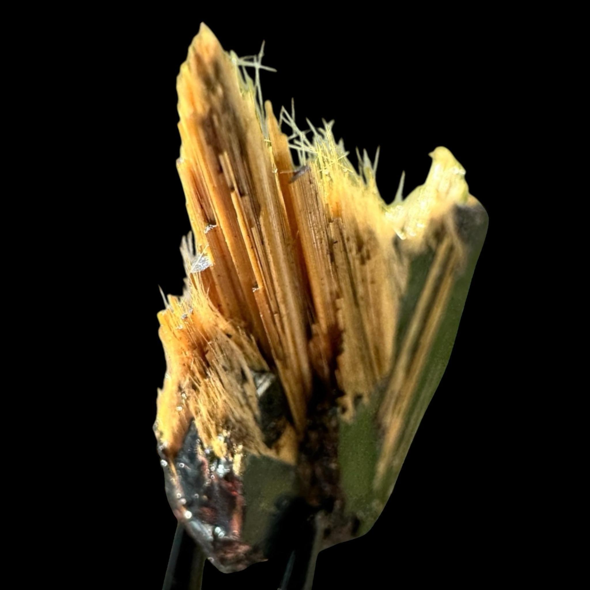 Golden rutile spray crystal on hematite natural rutile cluster collectible crystal brazil raw rutile specimen for display - Image 2