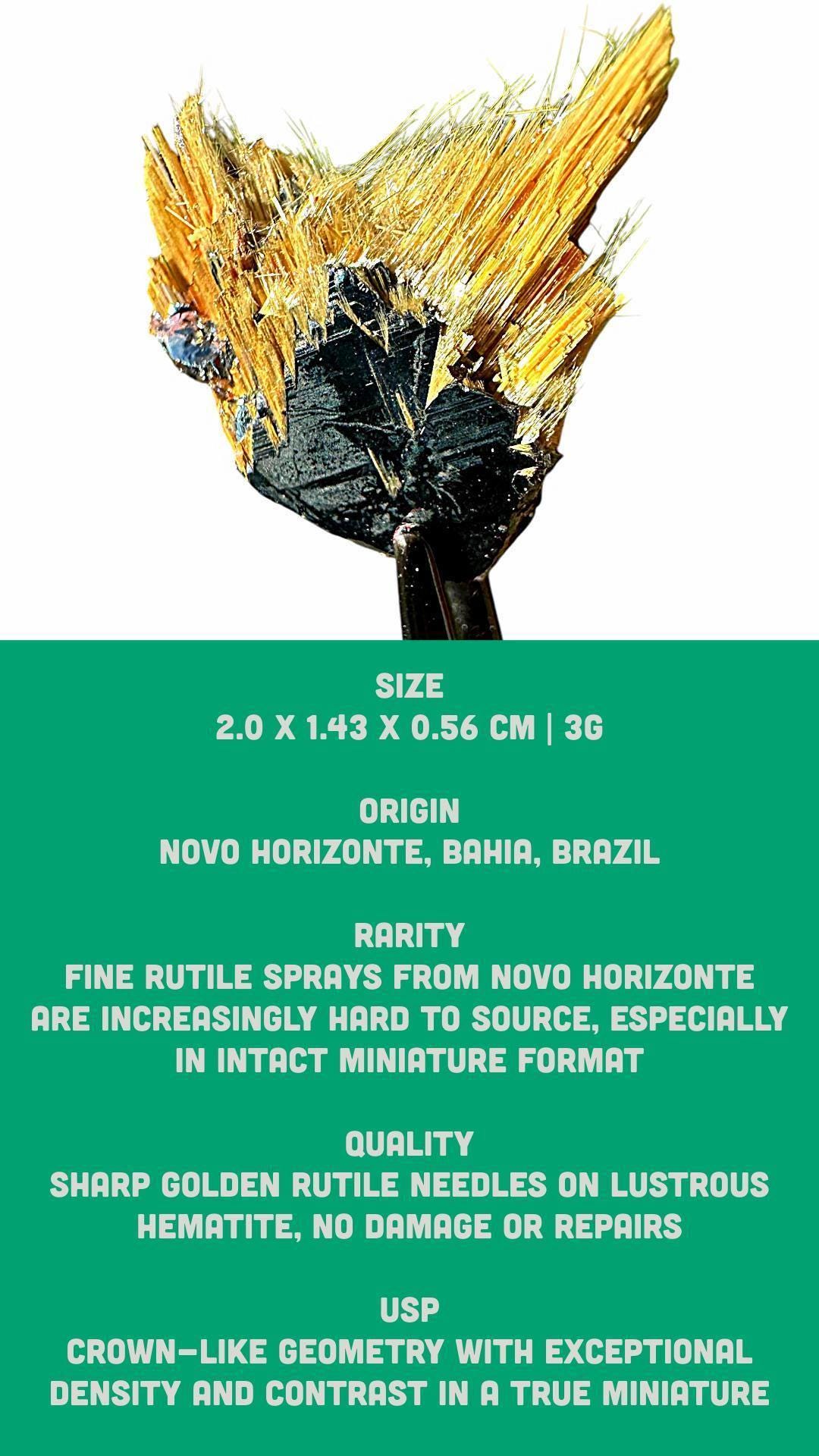 Golden rutile spray crystal on hematite natural rutile cluster collectible crystal brazil raw rutile specimen for display - Image 7