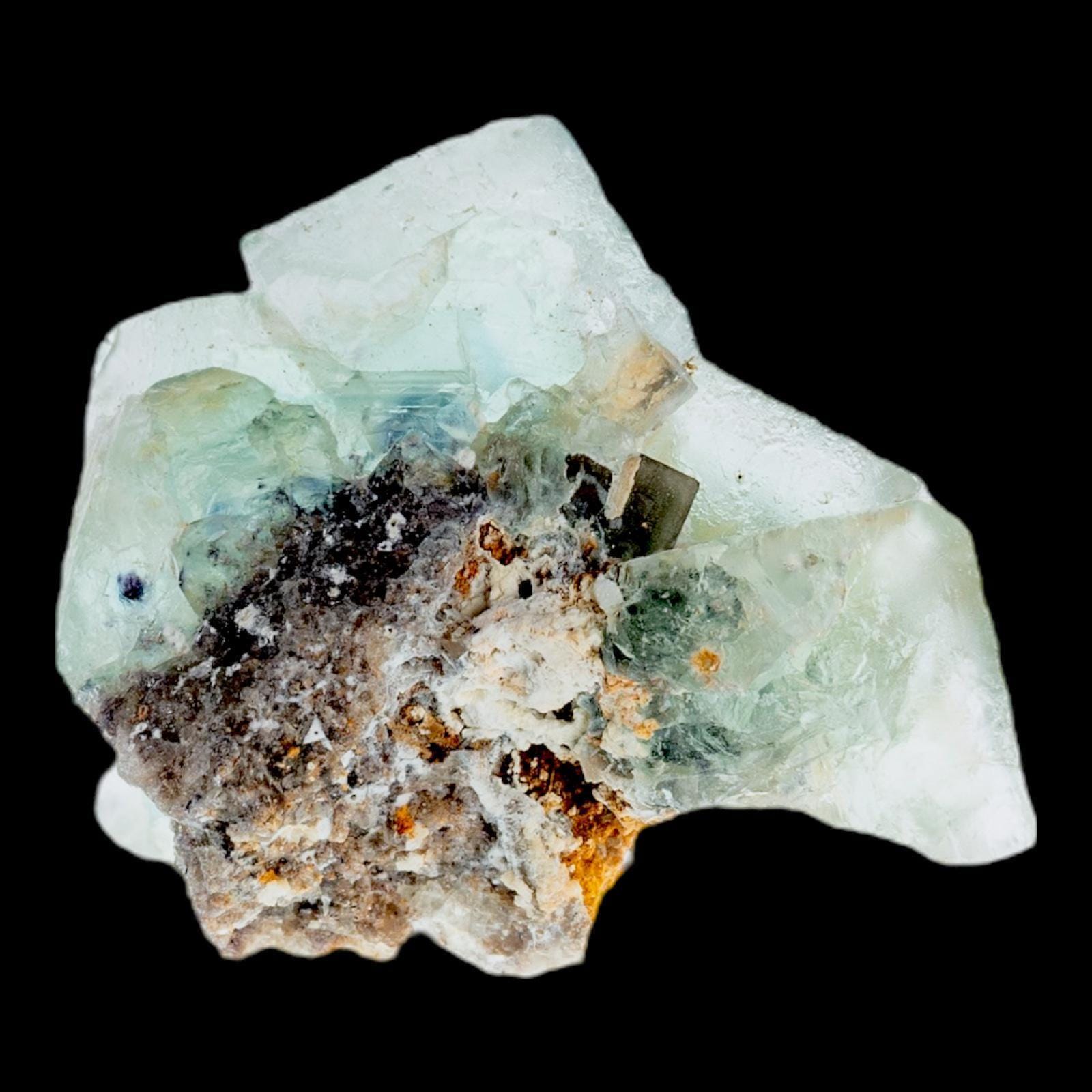 Fluorite cluster, green fluorite crystal specimen, natural cubic fluorite with matrix base, okorusu namibia - Image 5