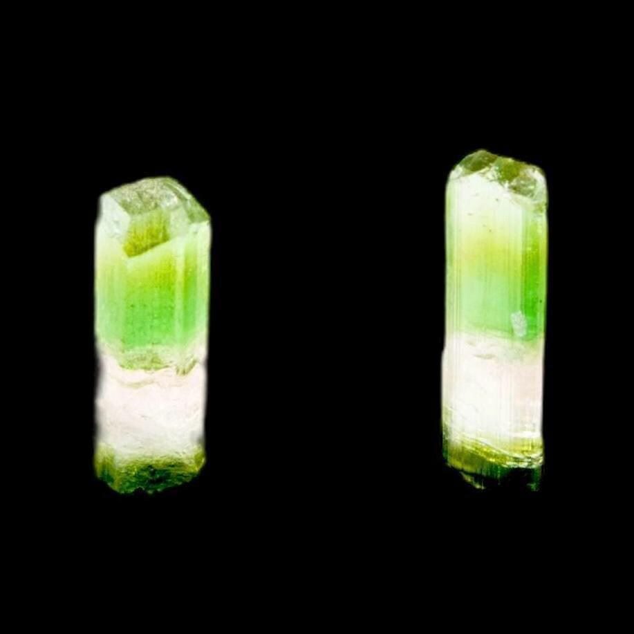 Green and pink paprok tourmaline crystal from afghanistan, natural tricolour miniature, terminated crystal for collectors or gifts - Image 3