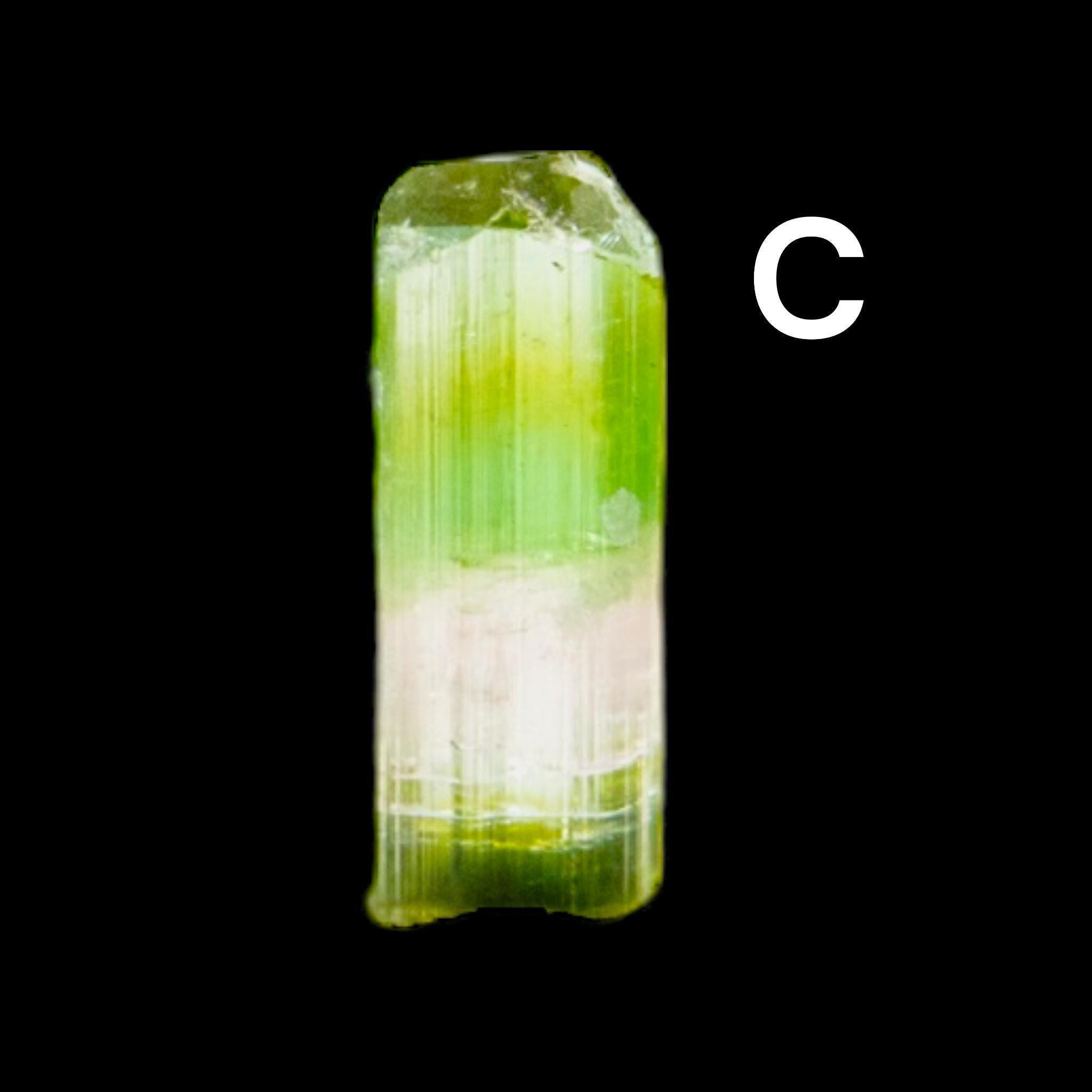 Green and pink paprok tourmaline crystal from afghanistan, natural tricolour miniature, terminated crystal for collectors or gifts - Image 5