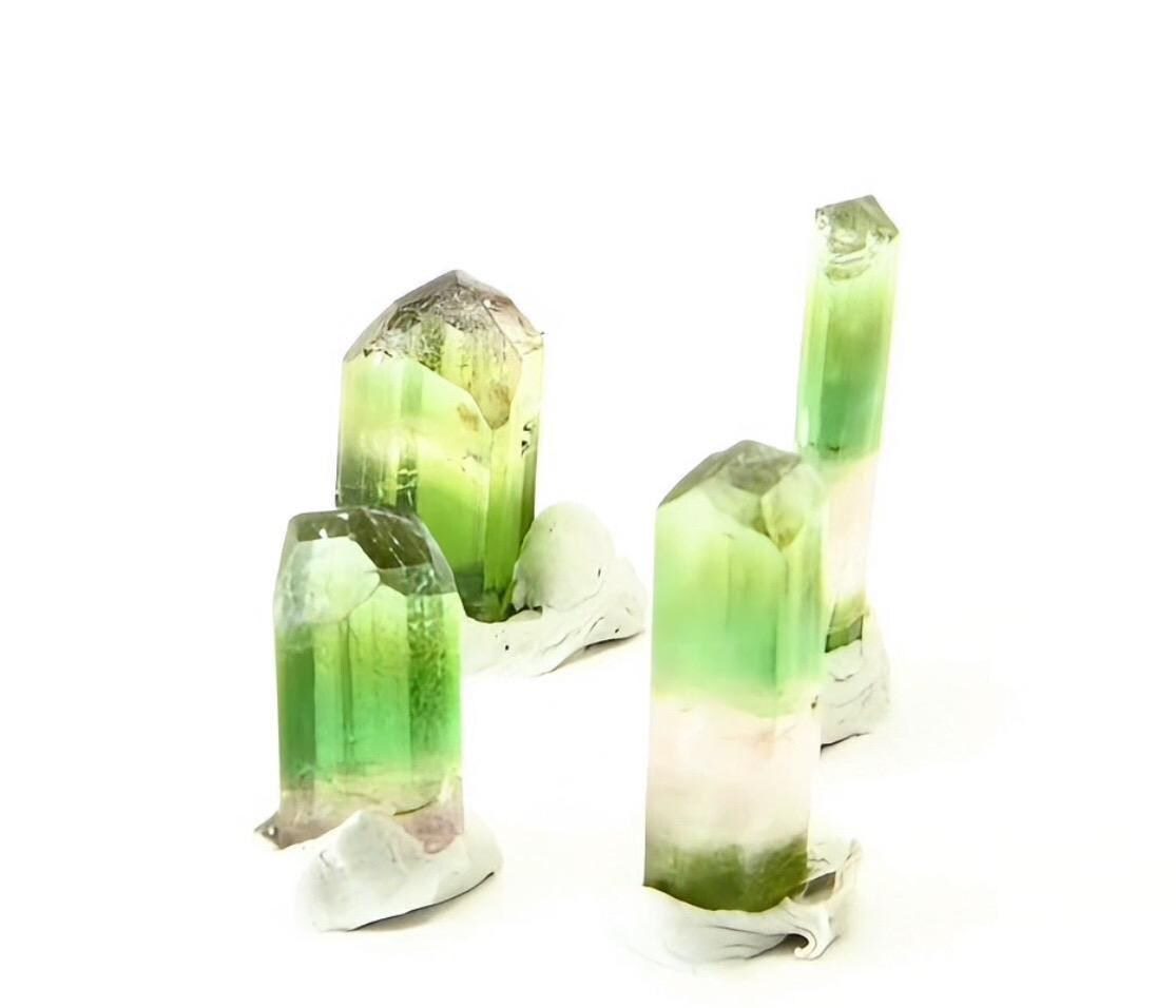 Green and pink paprok tourmaline crystal from afghanistan, natural tricolour miniature, terminated crystal for collectors or gifts - Image 10