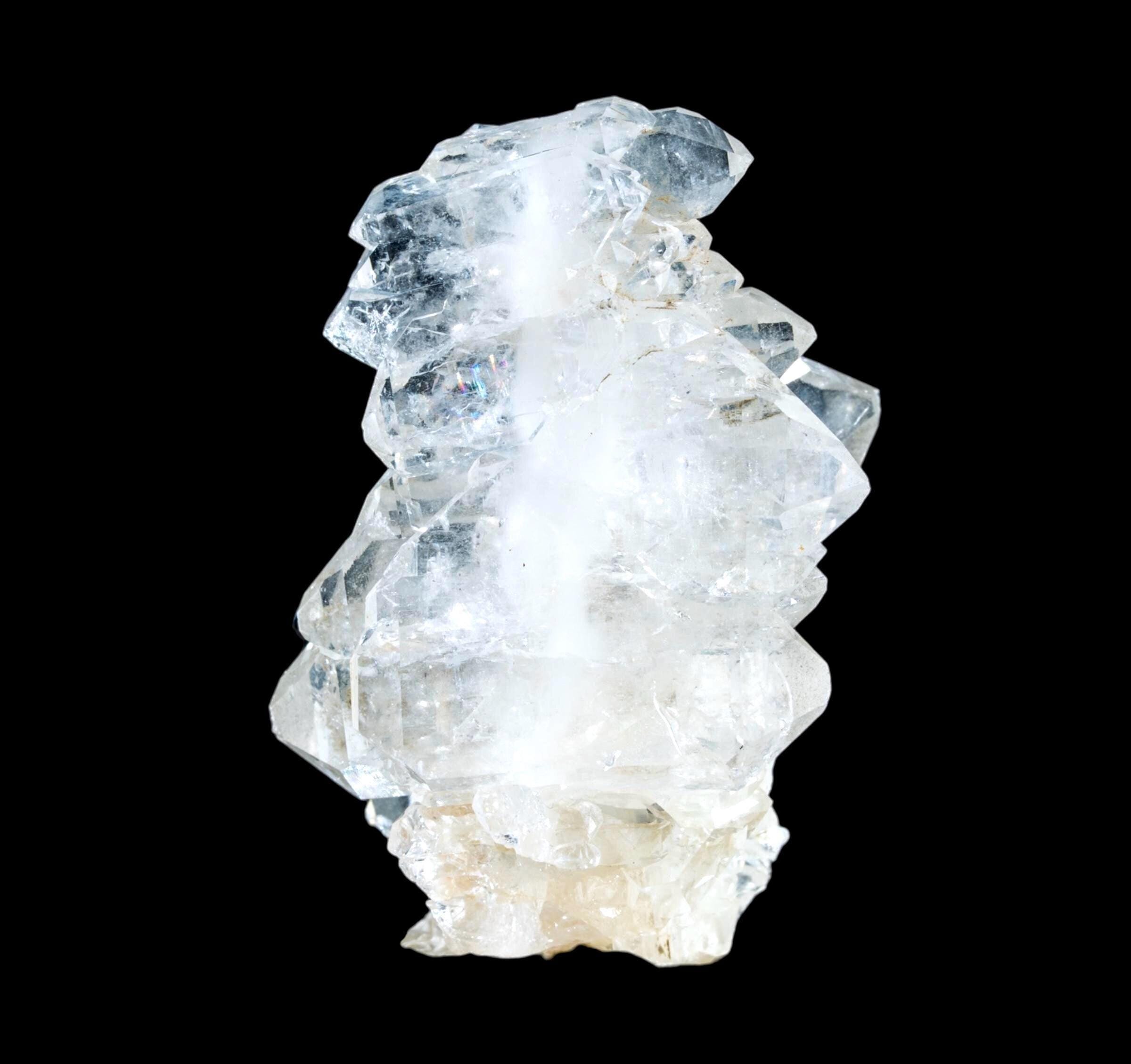 Faden quartz crystal cluster, swiss alpine quartz specimen, natural clear quartz for collectors, raw crystal for display, mineral decor
