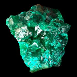 Dioptase crystal specimen from congo, natural emerald green mineral cluster, raw crystal on matrix, rare display mineral