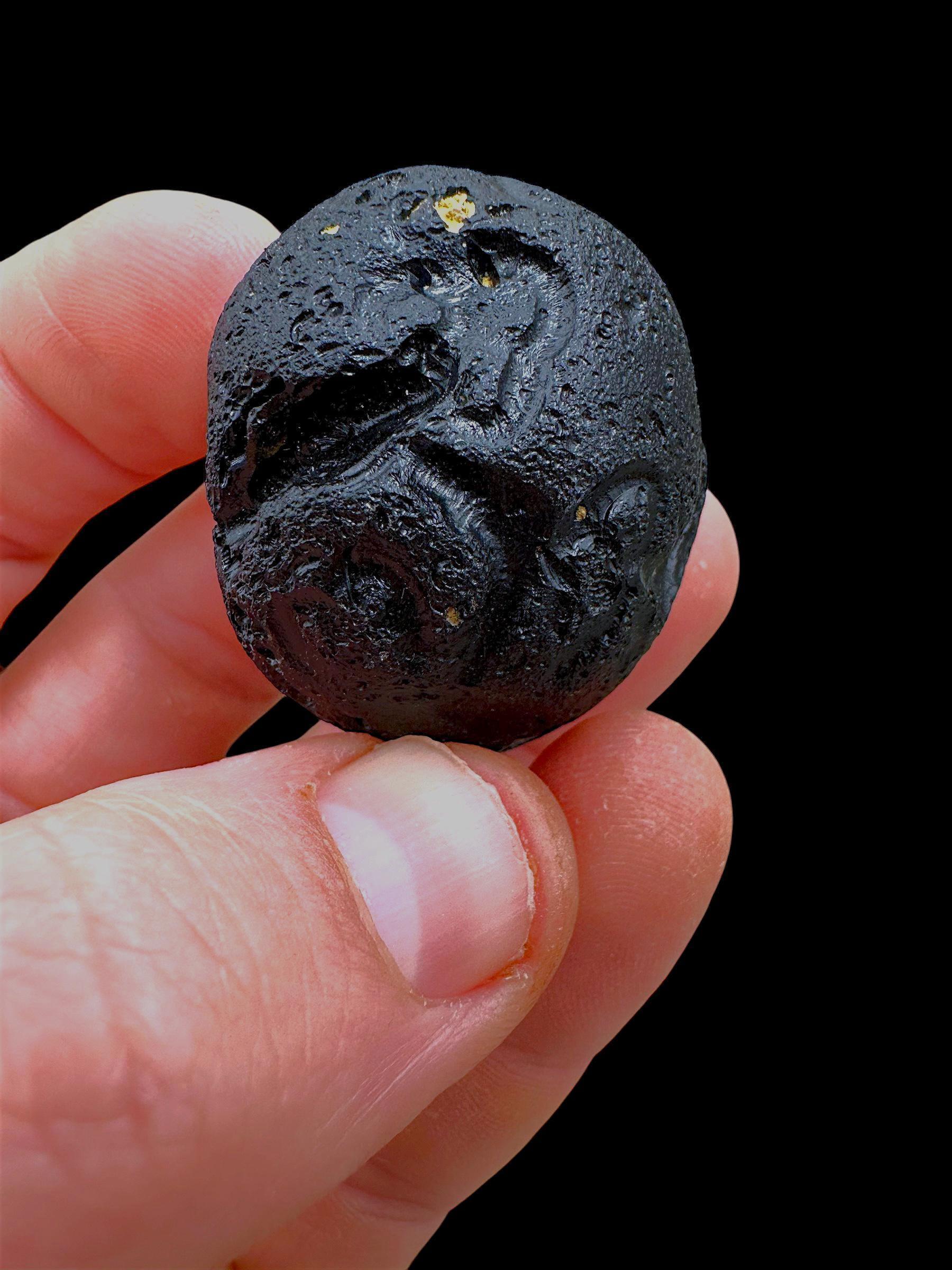 Black tektite crystal from philippines natural tektite meteorite glass raw tektite specimen moldavite alternative space glass - Image 8