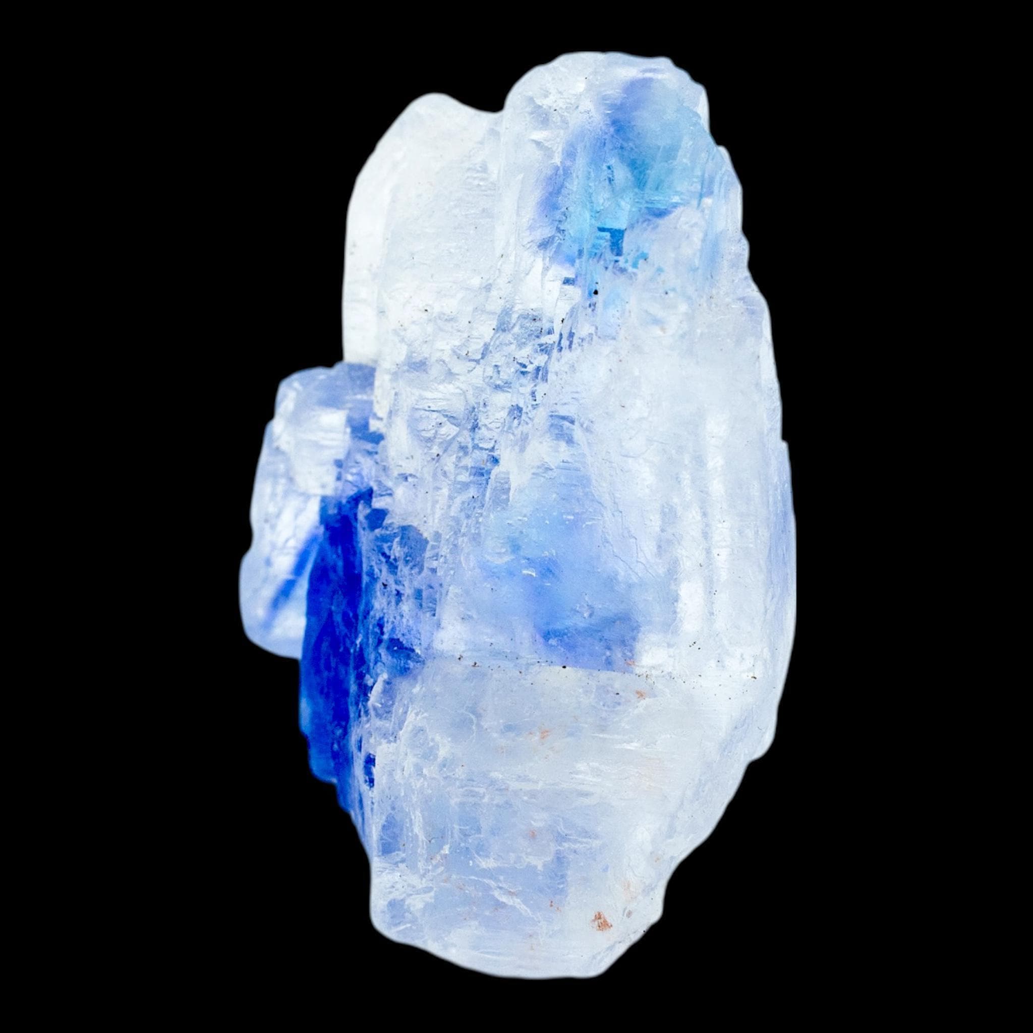 Blue halite crystal cluster, natural cubic salt crystal with vivid blue colour zoning, rare mineral specimen from new mexico - Image 4
