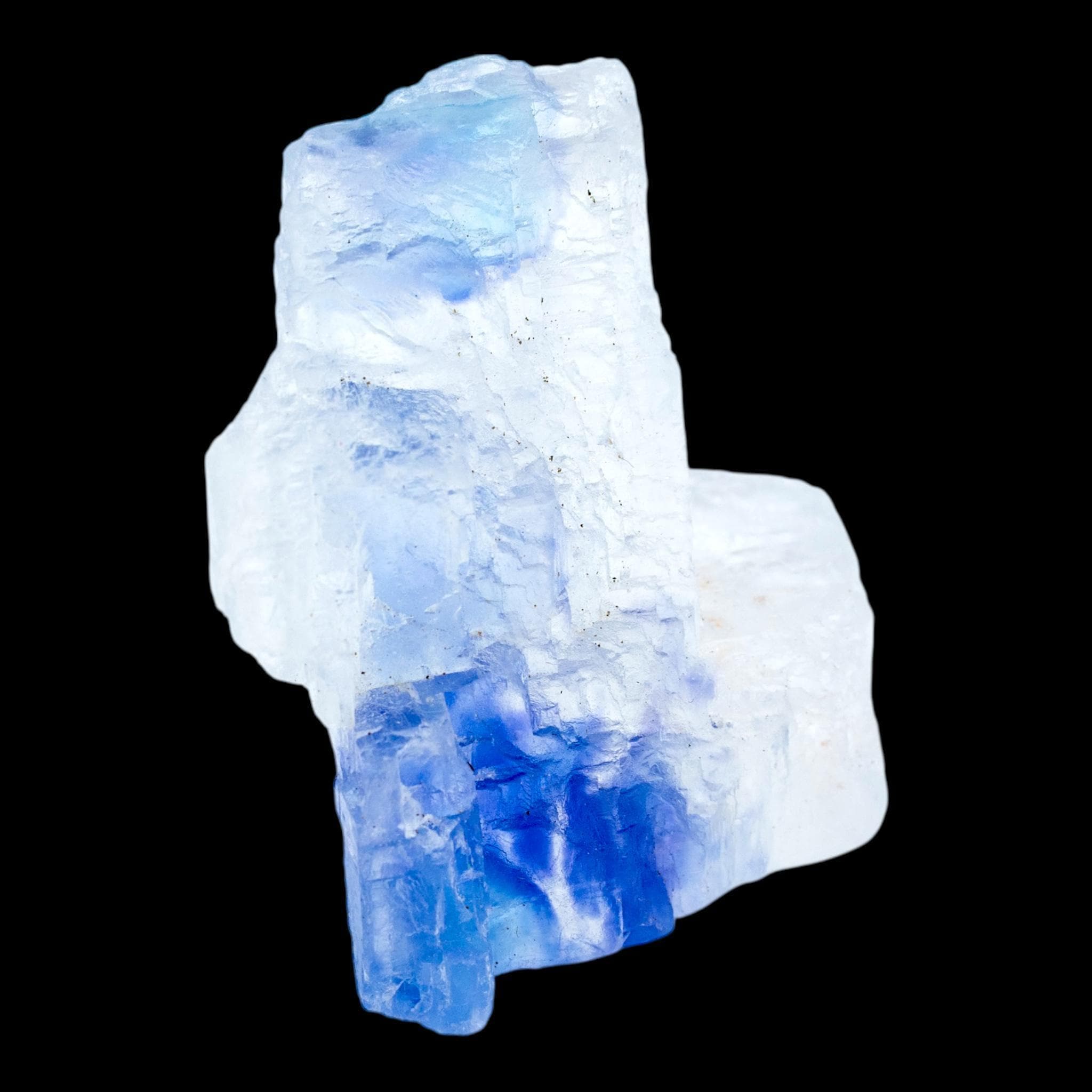 Blue halite crystal cluster, natural cubic salt crystal with vivid blue colour zoning, rare mineral specimen from new mexico - Image 7