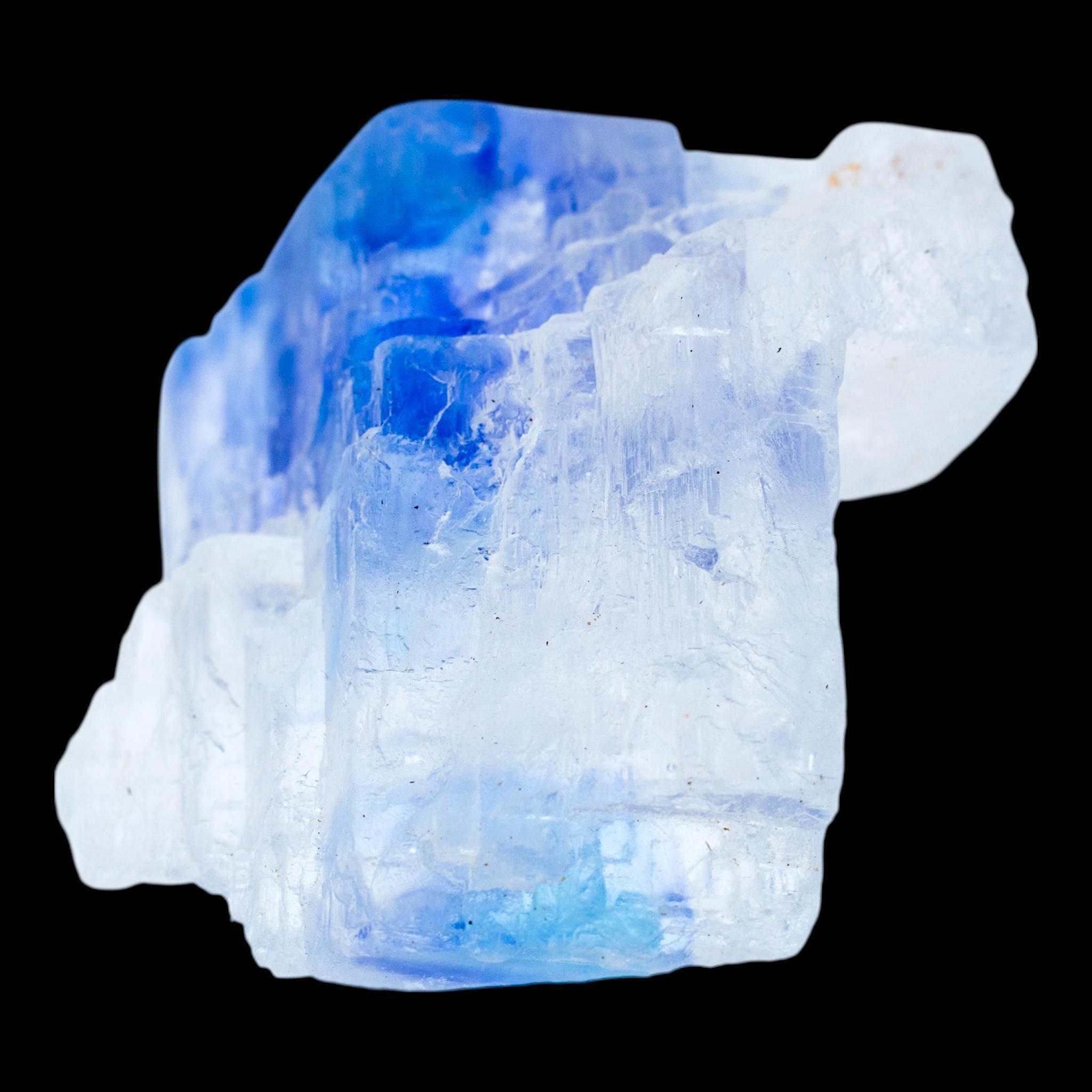 Blue halite crystal cluster, natural cubic salt crystal with vivid blue colour zoning, rare mineral specimen from new mexico - Image 9
