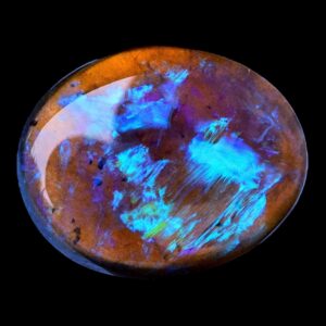Black crystal opal cabochon, natural lightning ridge opal from australia, oval translucent opal with blue green violet play of colour