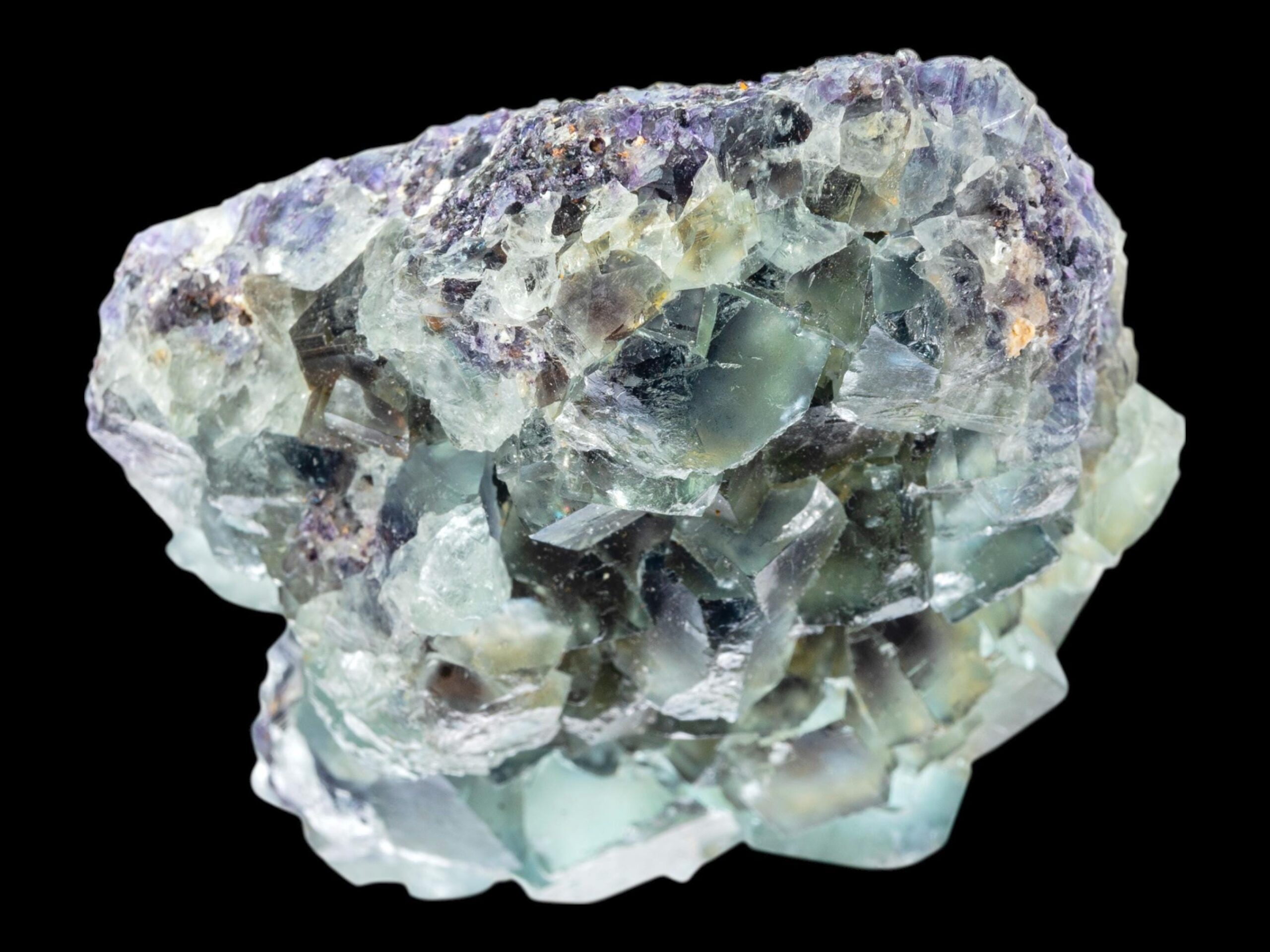 Green fluorite cluster with phantom zoning, natural cubic fluorite crystal from okorusu namibia, fluorite specimen with matrix - Image 3