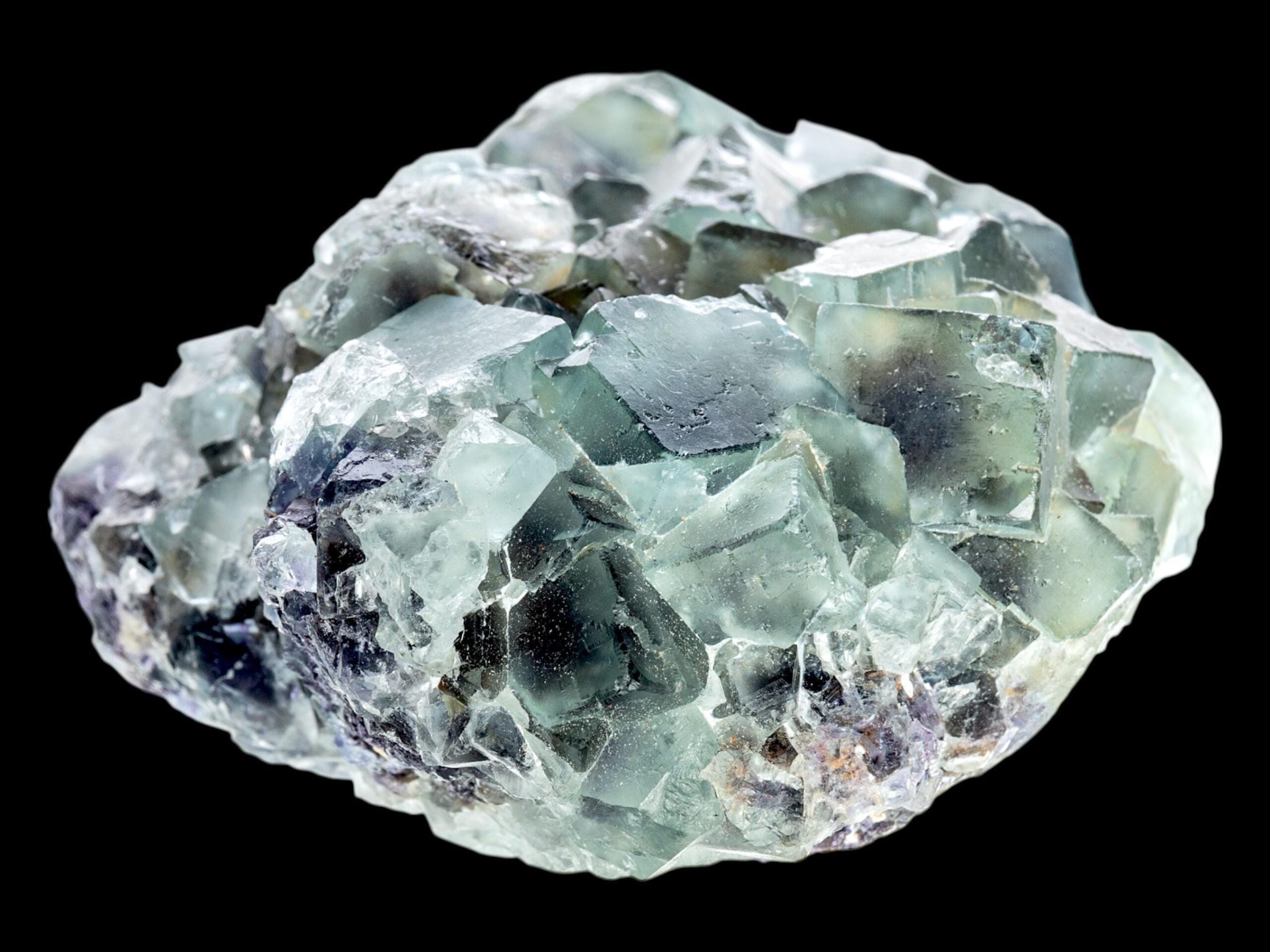 Green fluorite cluster with phantom zoning, natural cubic fluorite crystal from okorusu namibia, fluorite specimen with matrix - Image 4