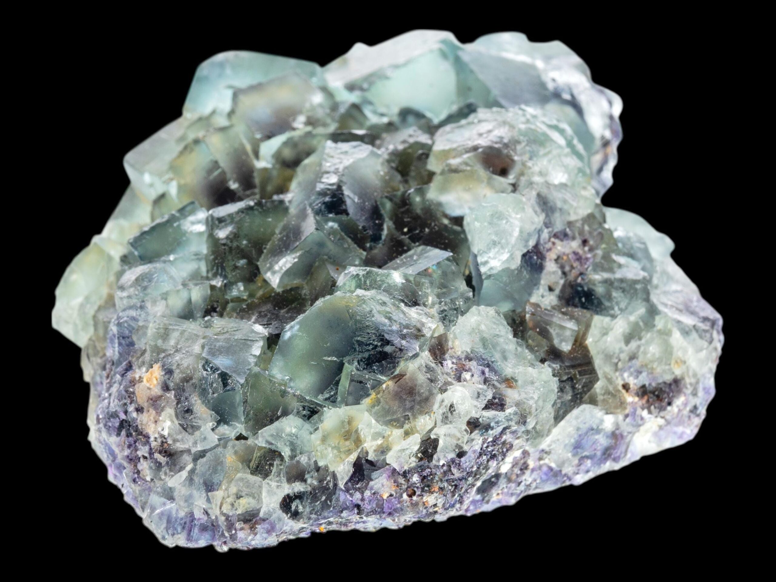 Green fluorite cluster with phantom zoning, natural cubic fluorite crystal from okorusu namibia, fluorite specimen with matrix - Image 5