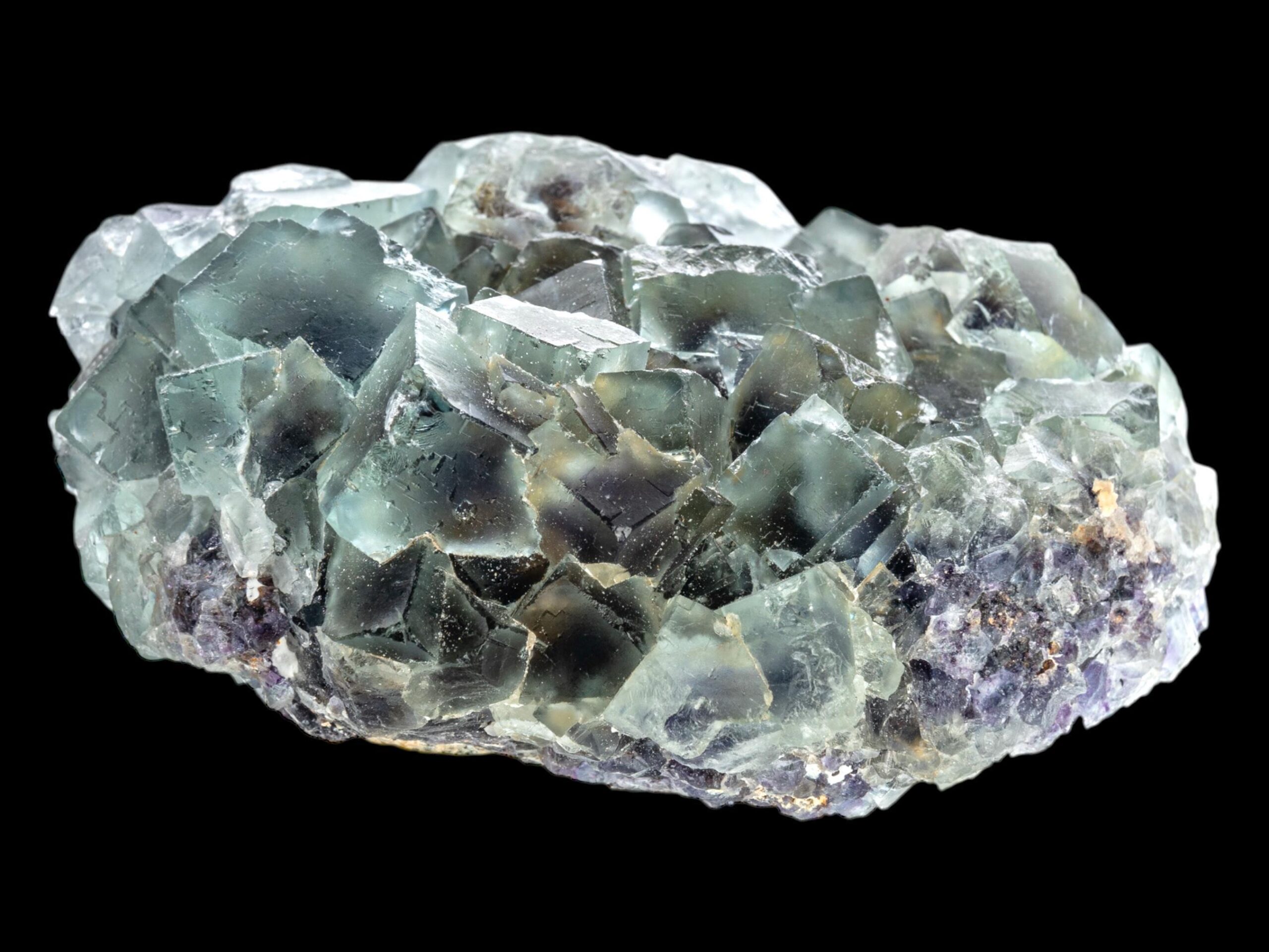 Green fluorite cluster with phantom zoning, natural cubic fluorite crystal from okorusu namibia, fluorite specimen with matrix - Image 6