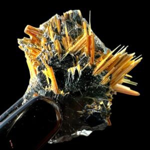 Golden rutile hematite crystal natural rutile cluster brazil raw crystal for collectors display mineral mini specimen