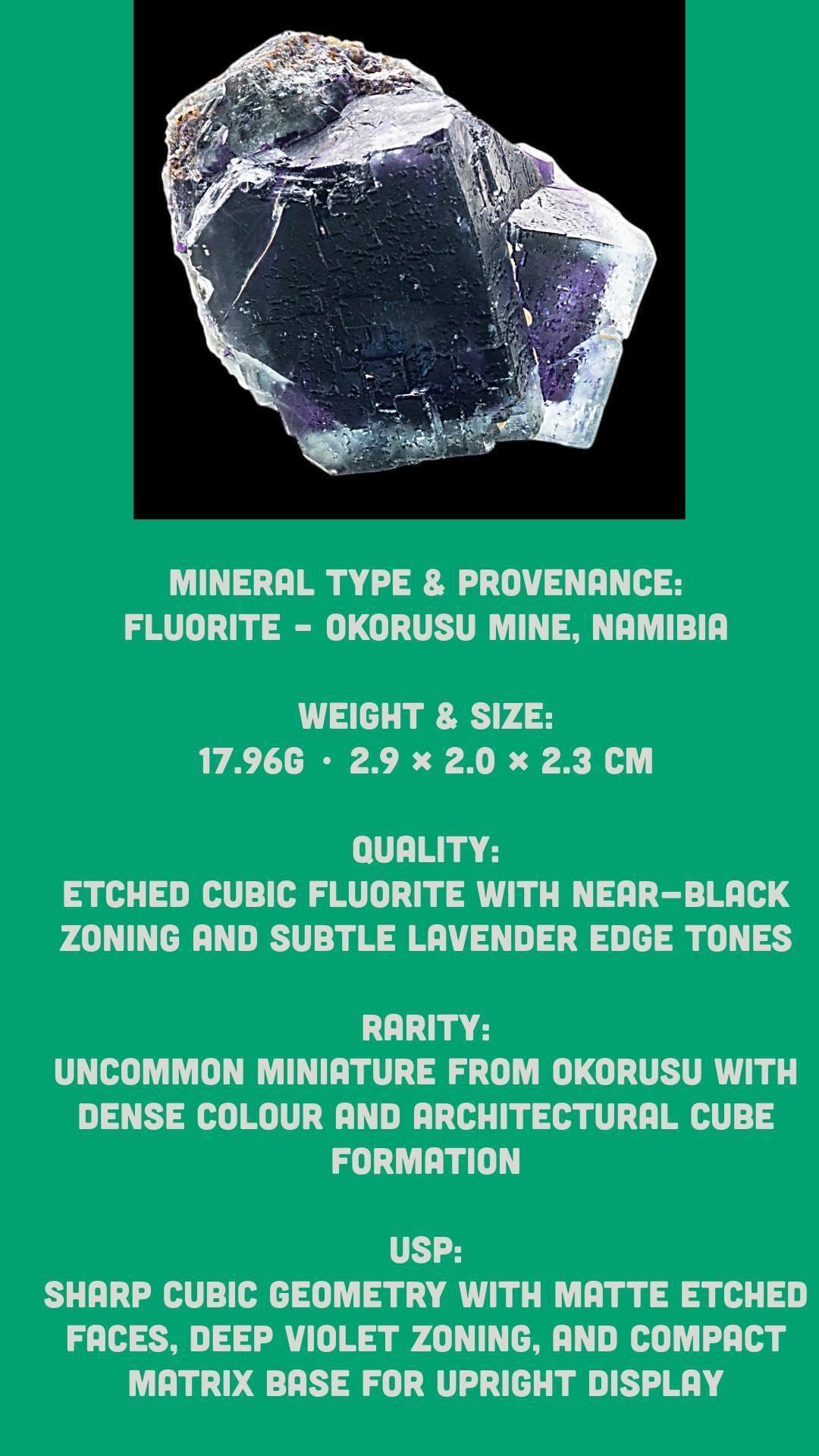 Fluorite crystal cube on matrix raw fluorite cluster miniature fluorite specimen natural fluorite for display collectors piece - Image 9