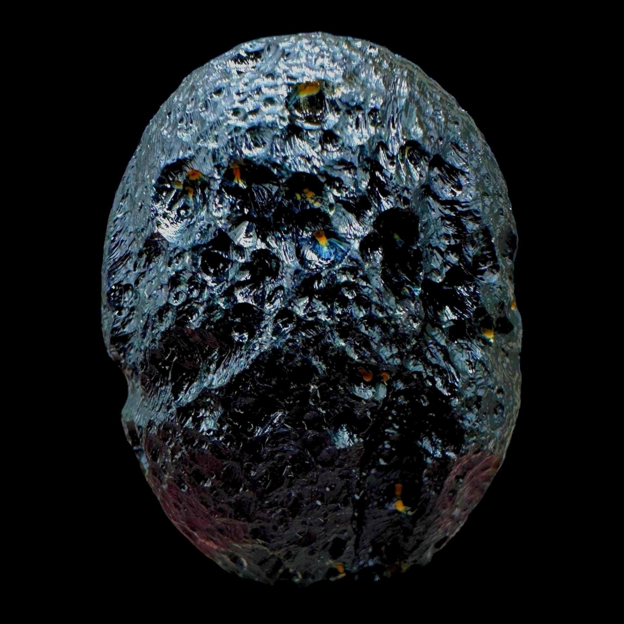 Black meteorite tektite from philippines, natural bicolite impact glass for collectors, spiritual healing or home decor