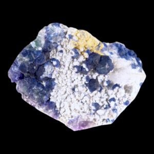 Blue fluorite cluster on white matrix, natural fluorite crystal from inner mongolia, botryoidal fluorite mineral specimen for collectors