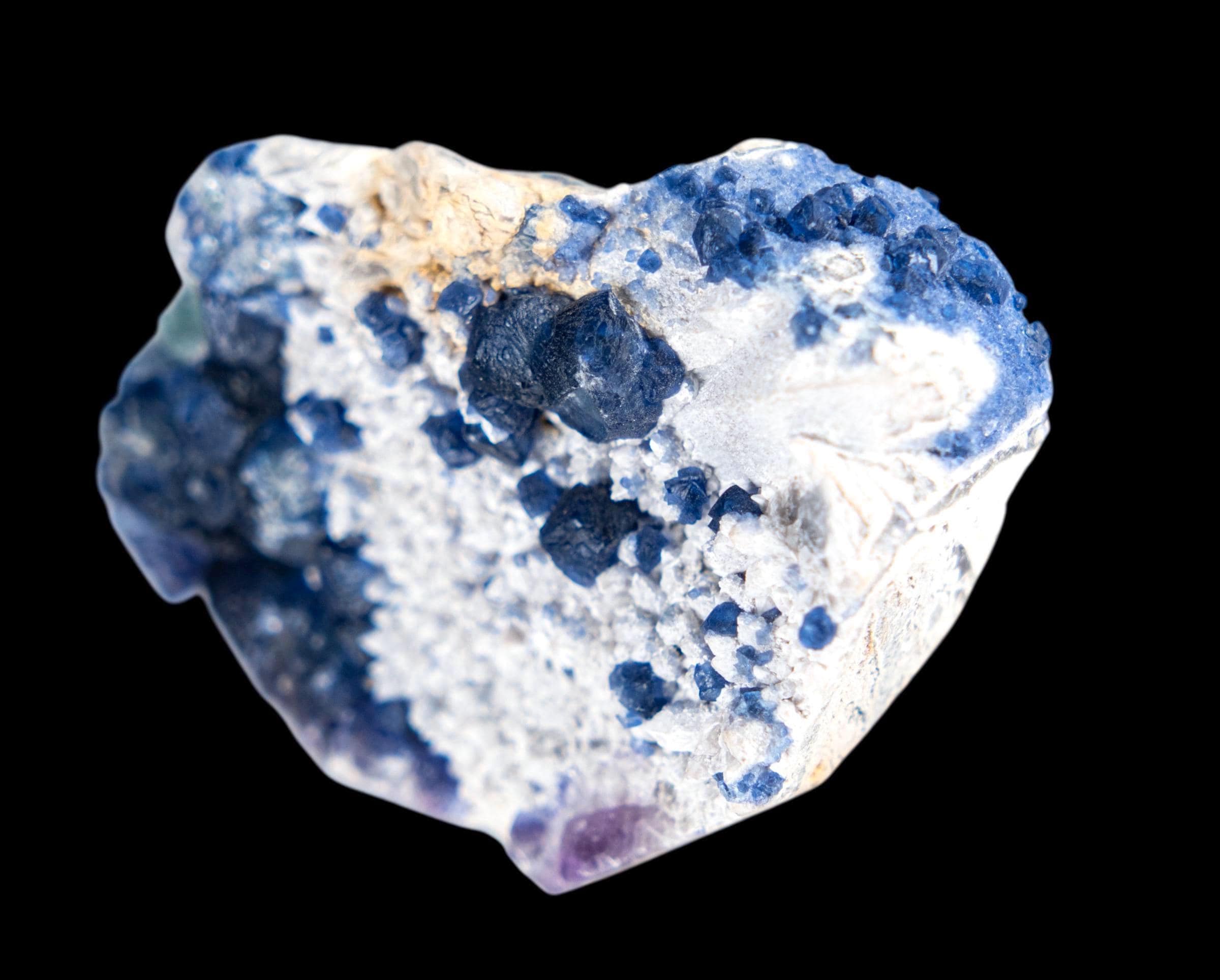 Blue fluorite cluster on white matrix, natural fluorite crystal from inner mongolia, botryoidal fluorite mineral specimen for collectors - Image 4