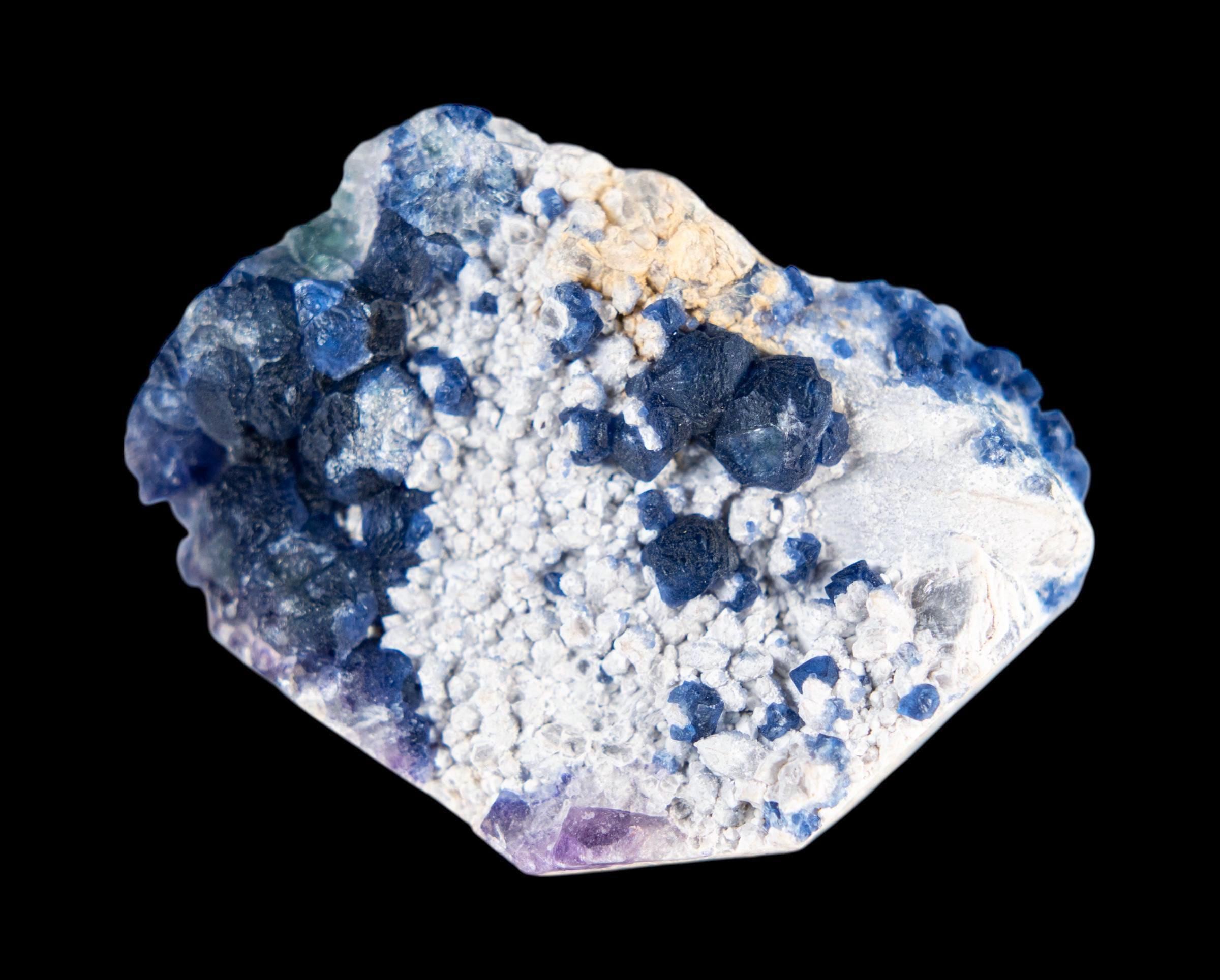 Blue fluorite cluster on white matrix, natural fluorite crystal from inner mongolia, botryoidal fluorite mineral specimen for collectors - Image 5