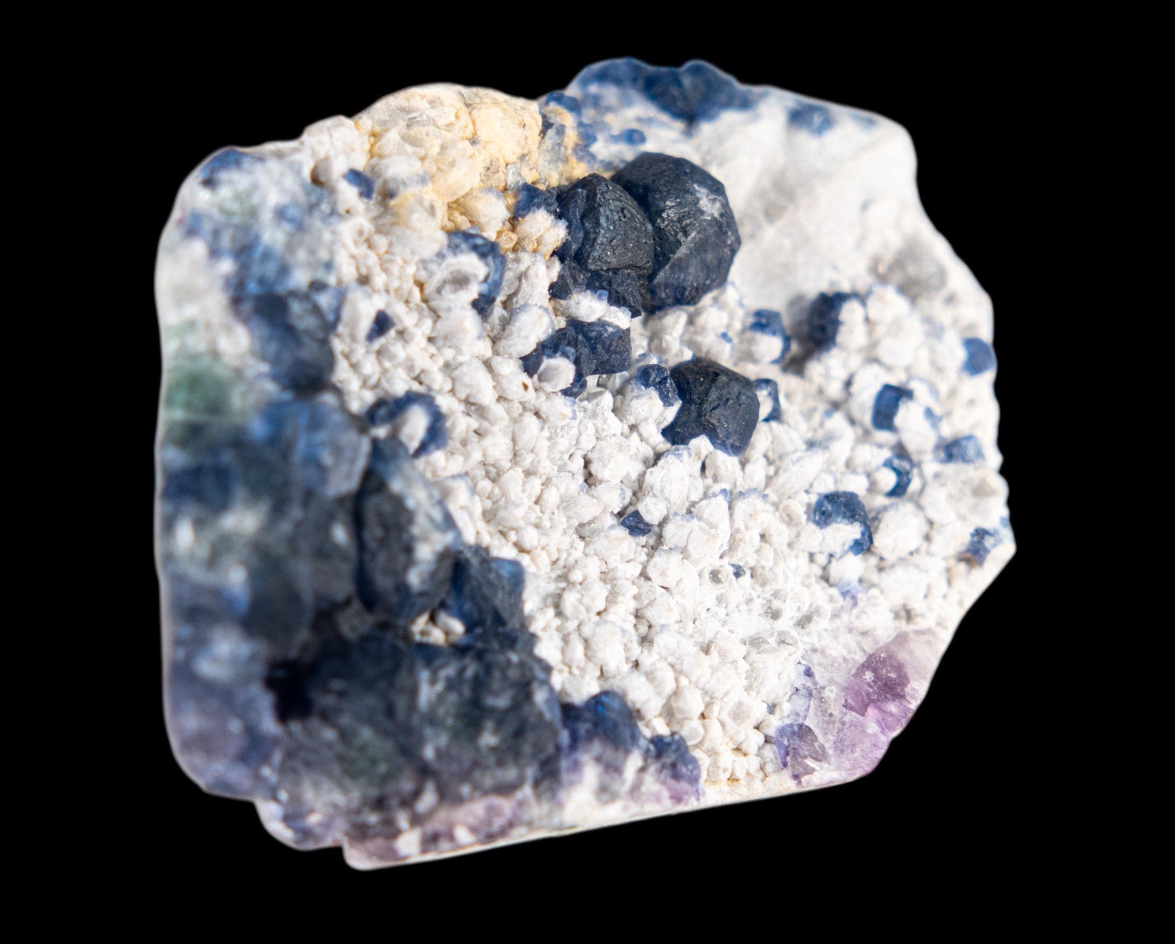Blue fluorite cluster on white matrix, natural fluorite crystal from inner mongolia, botryoidal fluorite mineral specimen for collectors - Image 6