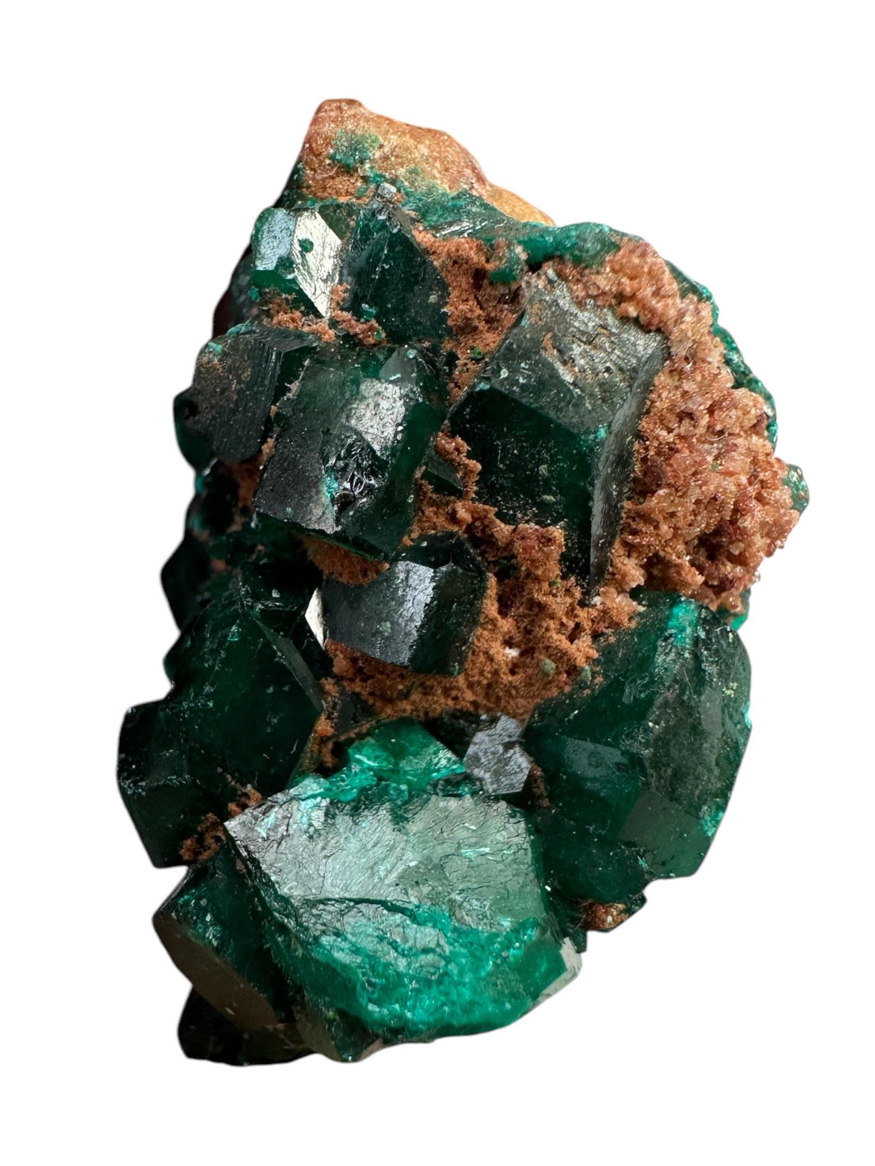 Dioptase on matrix, deep green congo crystal, raw mineral specimen, healing crystal, heart chakra, collector display piece