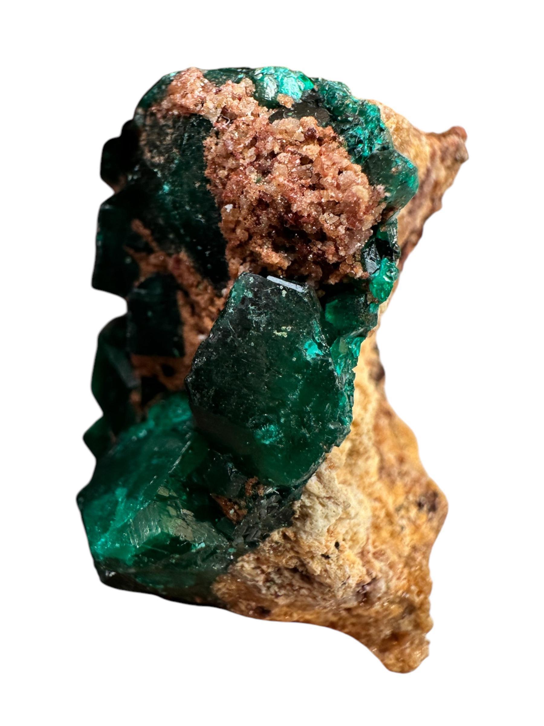 Dioptase on matrix, deep green congo crystal, raw mineral specimen, healing crystal, heart chakra, collector display piece - Image 3