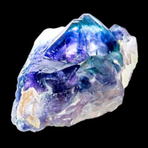 Blue fluorite crystal with purple zoning, natural fluorite from china, mineral specimen for collectors