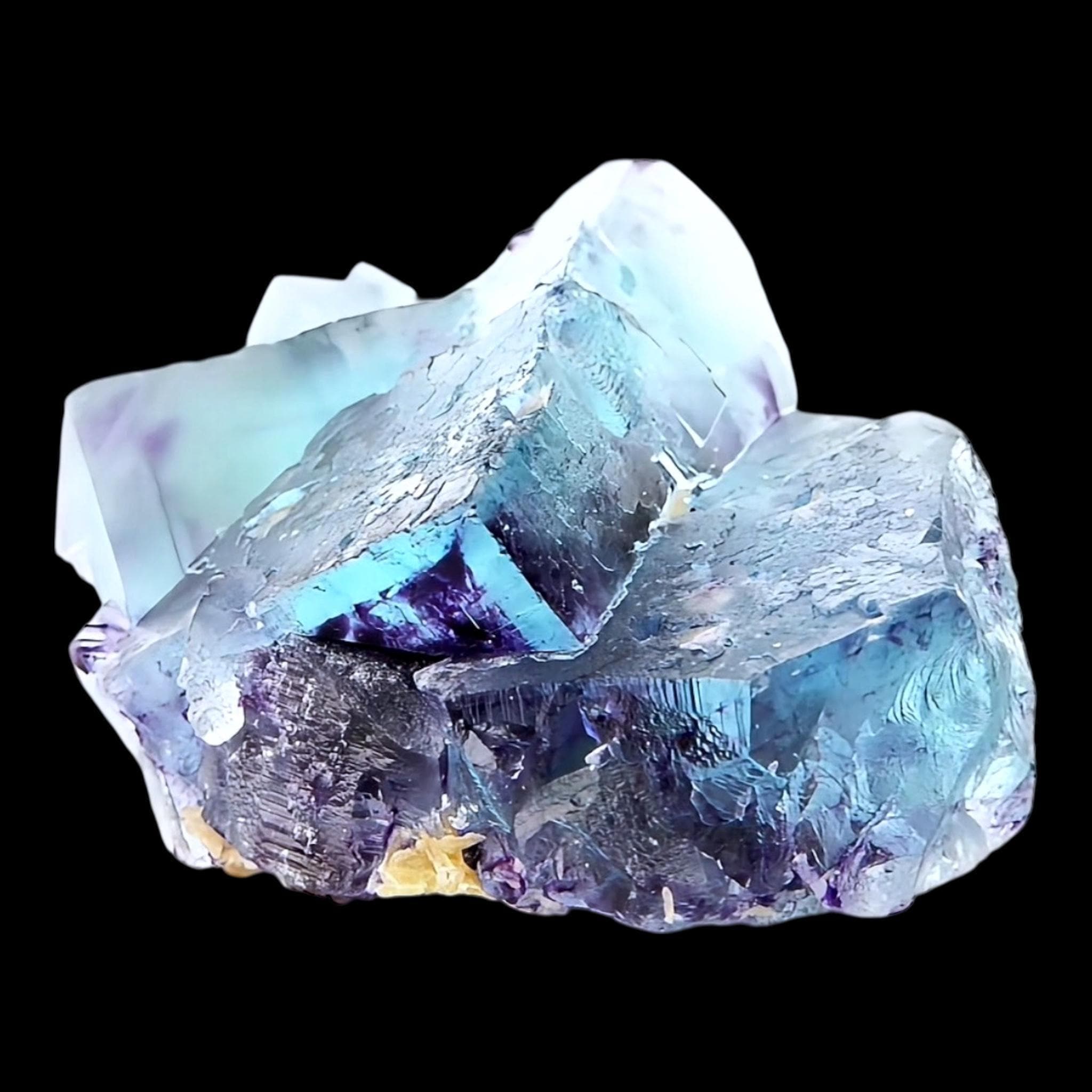 Blue fluorite crystal with purple zoning, natural fluorite specimen from china for collectors - Image 3