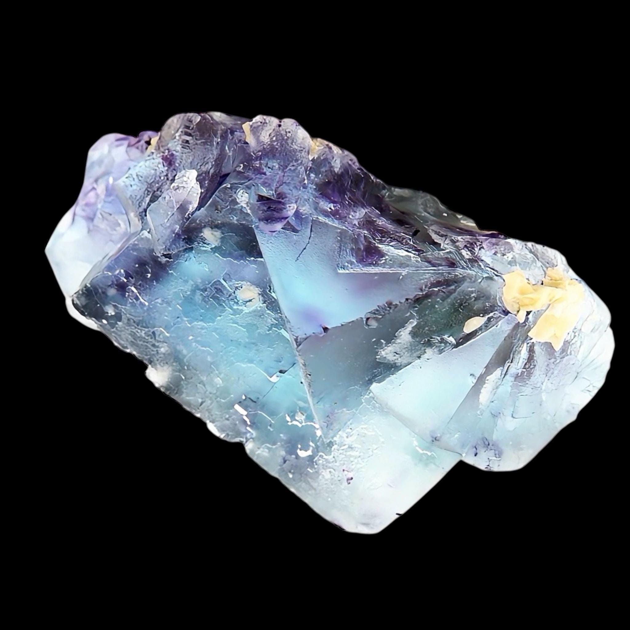 Blue fluorite crystal with purple zoning, natural fluorite specimen from china for collectors - Image 4