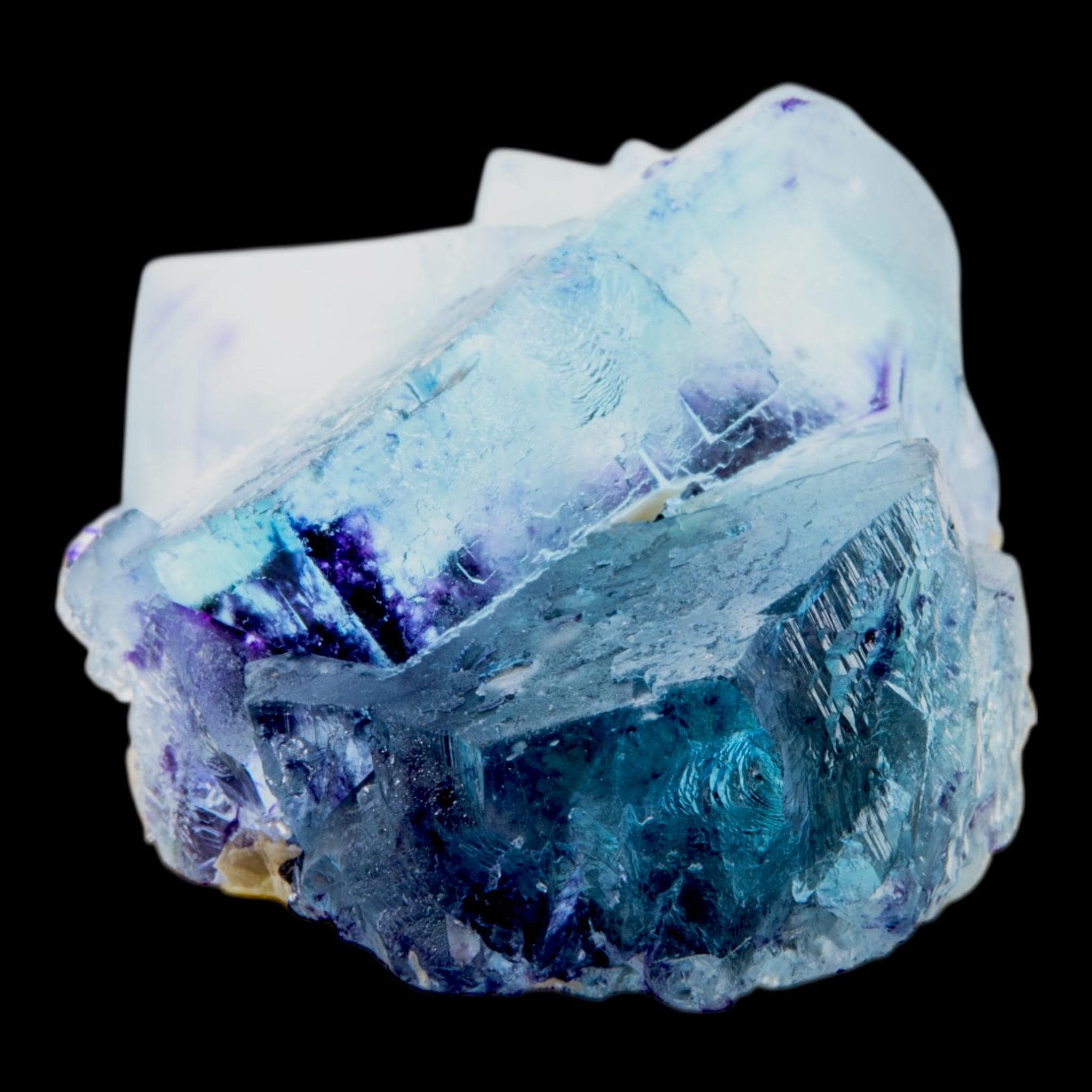 Blue fluorite crystal with purple zoning, natural fluorite specimen from china for collectors - Image 6