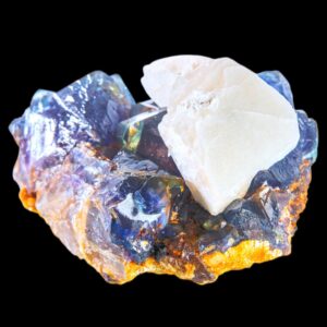 Fluorite mineral specimen with calcite natural fluorite crystal cluster for collectors, statement crystal for home decor display