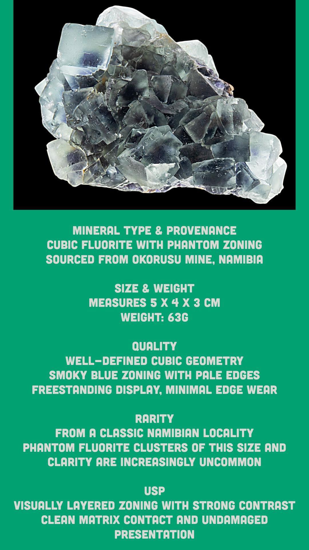 Fluorite cluster, blue fluorite crystal, cubic fluorite specimen, raw fluorite, natural fluorite, okorusu fluorite for collectors - Image 6