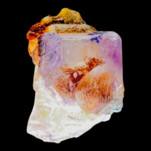 Fluorite crystal specimen on matrix for display, natural cubic fluorite for collectors, small display piece