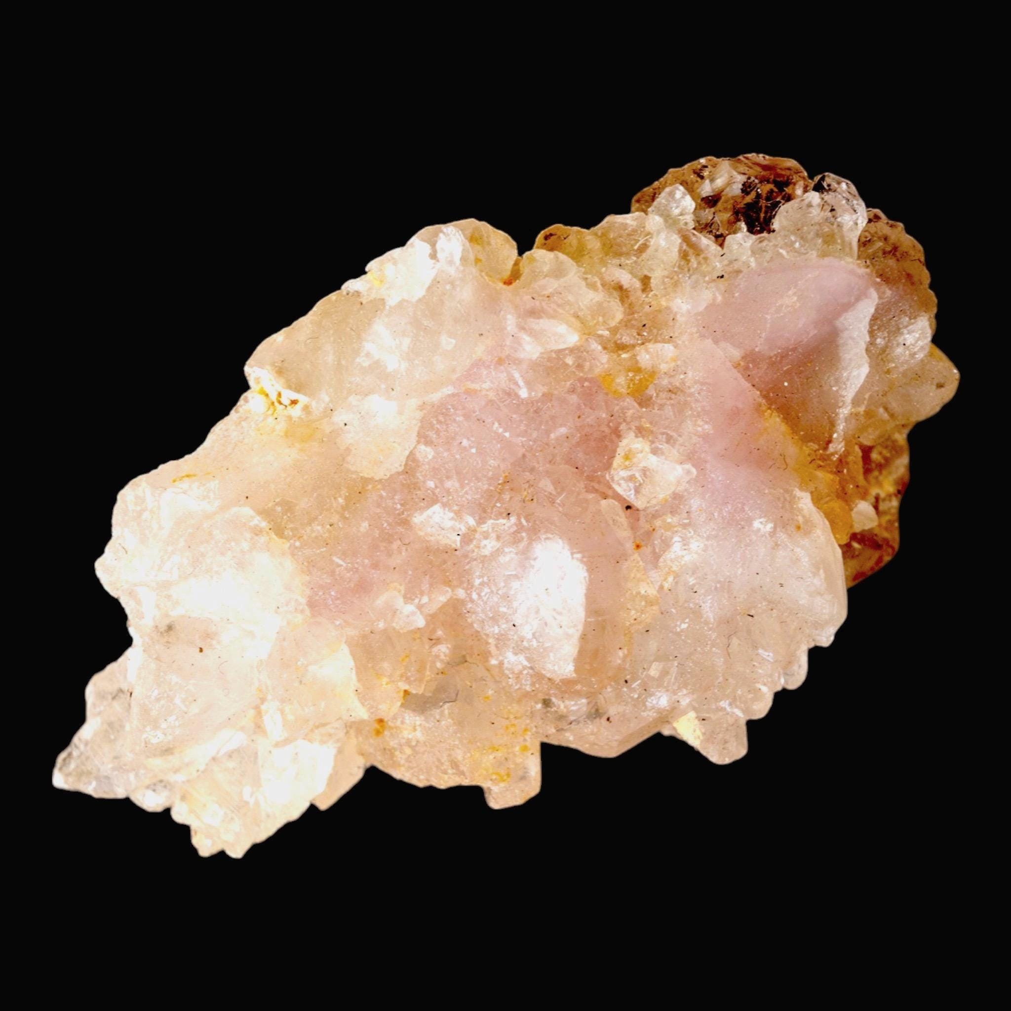 Crystallised rose quartz cluster, canga rosa brazil, pale pink quartz crystal, raw rose quartz specimen, mineral display for collectors