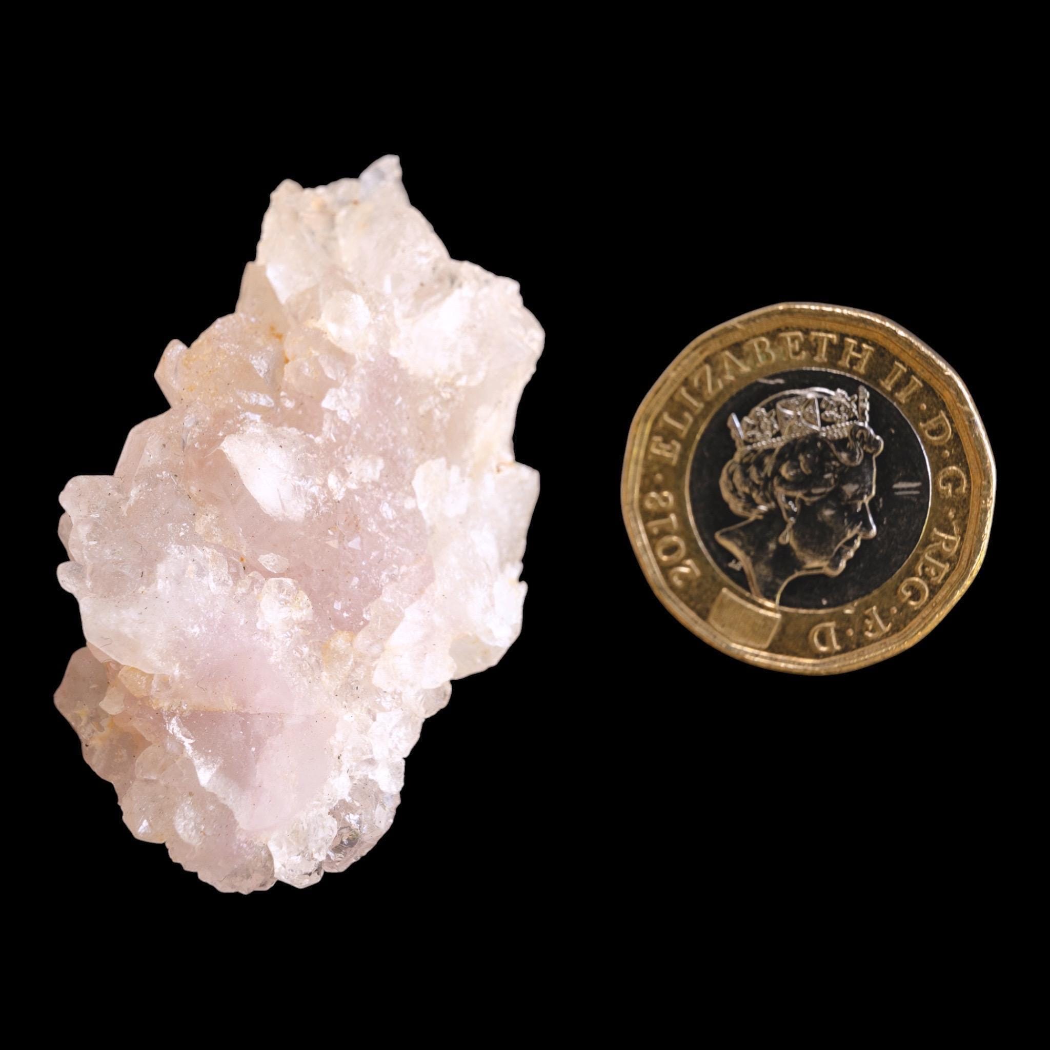 Crystallised rose quartz cluster, canga rosa brazil, pale pink quartz crystal, raw rose quartz specimen, mineral display for collectors - Image 3