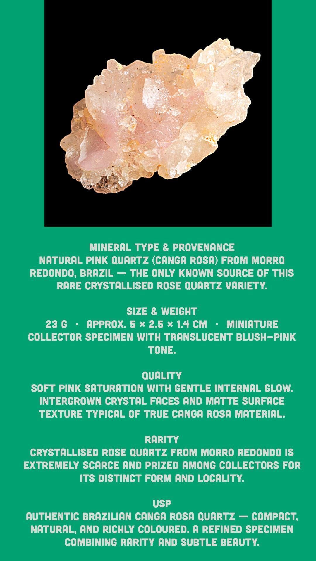 Crystallised rose quartz cluster, canga rosa brazil, pale pink quartz crystal, raw rose quartz specimen, mineral display for collectors - Image 7