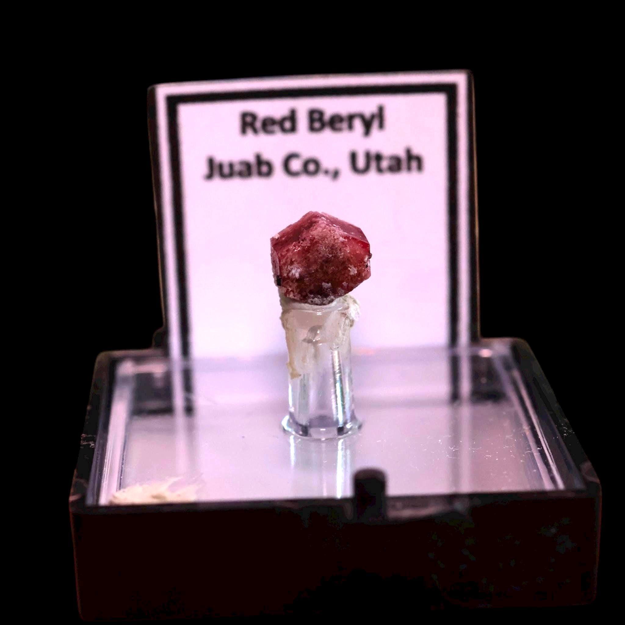 Red beryl crystal from utah, natural red beryl mineral specimen for collectors, rare thumbnail crystal display - Image 3
