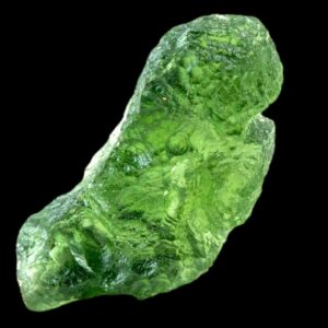 Moldavite crystal, genuine czech moldavite, raw moldavite, chlum tektite, natural impact glass, collector mineral specimen