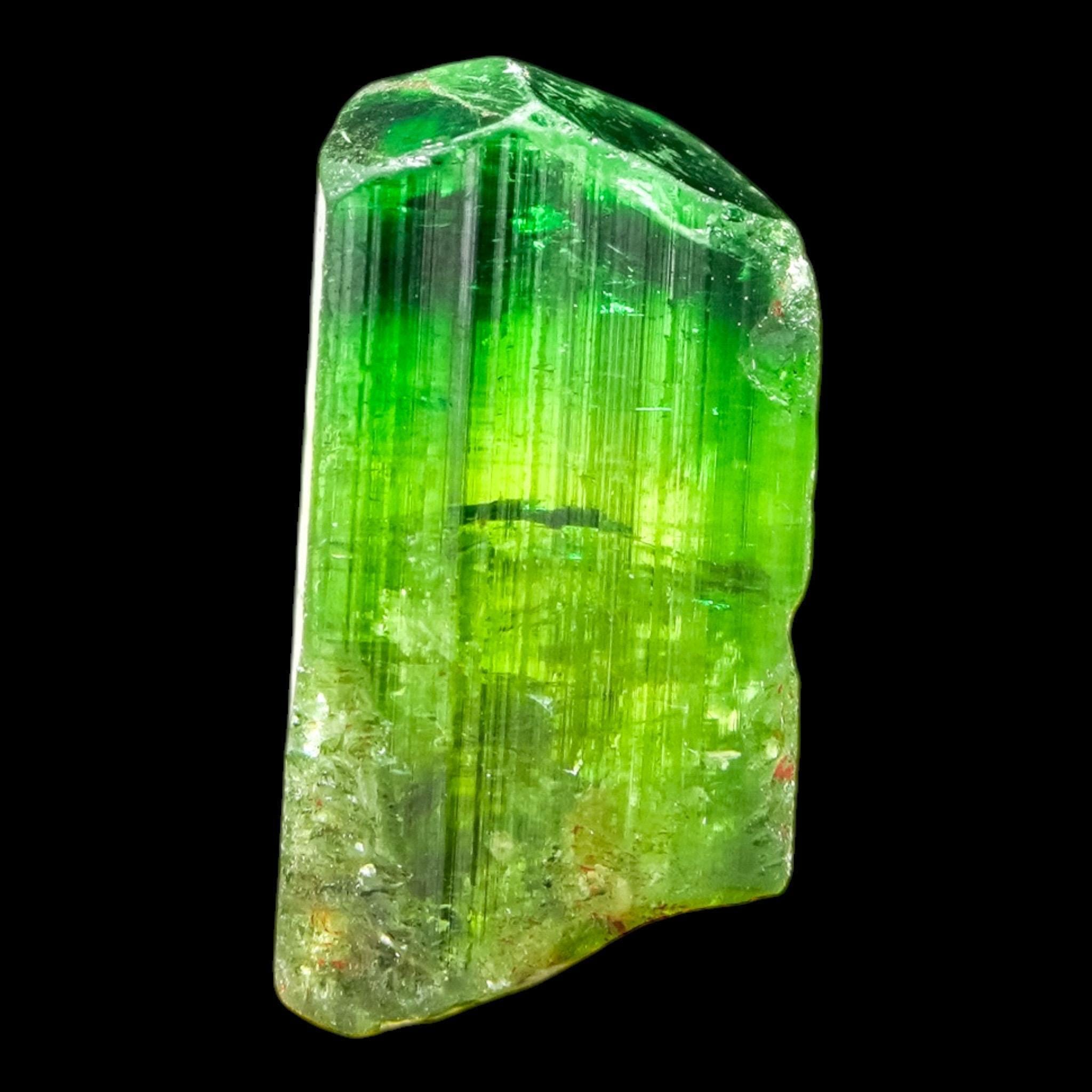 Chrome tourmaline crystal, green tourmaline crystal, natural tourmaline crystal, raw green crystal, collector mineral specimen