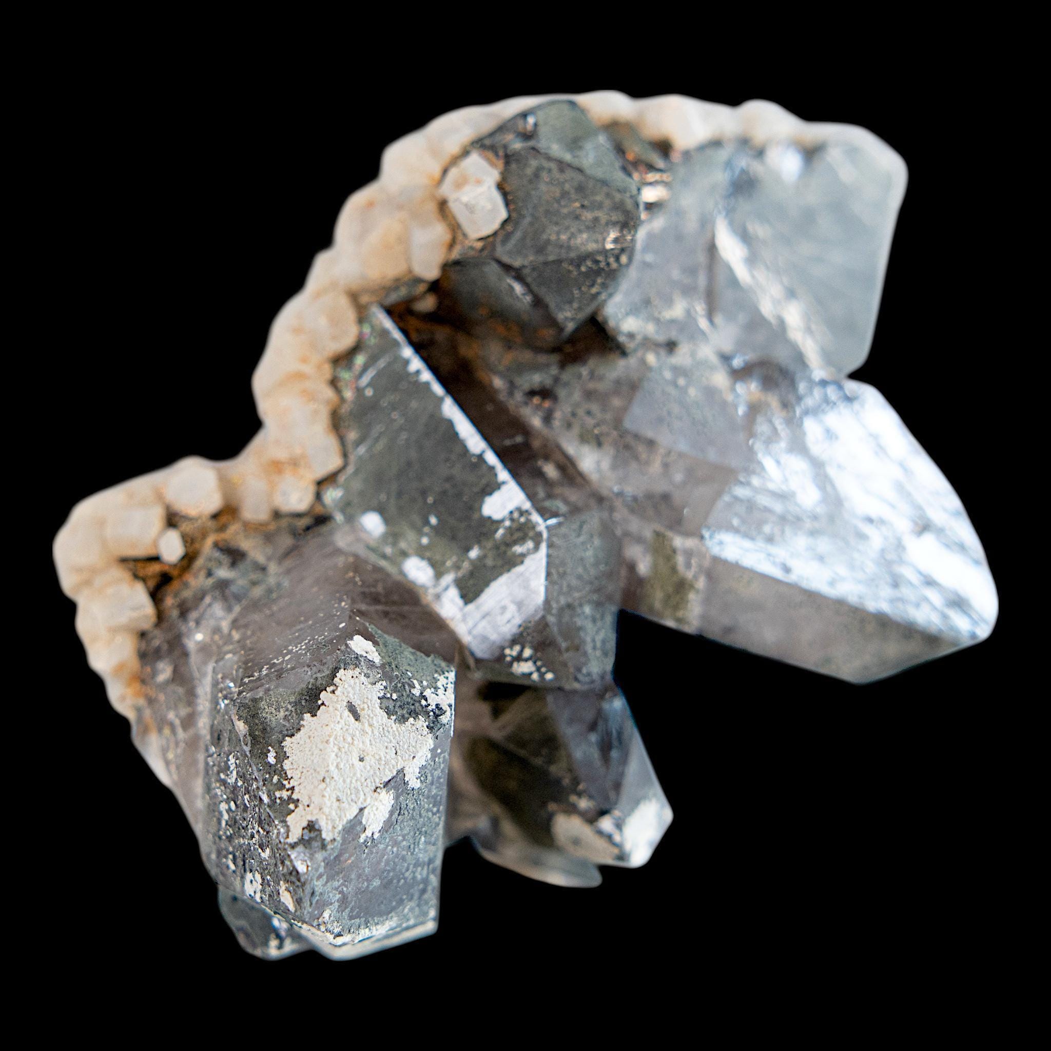 Smoky quartz with calcite cluster, natural quartz crystal for home decor or meditation space, grounding crystal gift for collectors - Image 2
