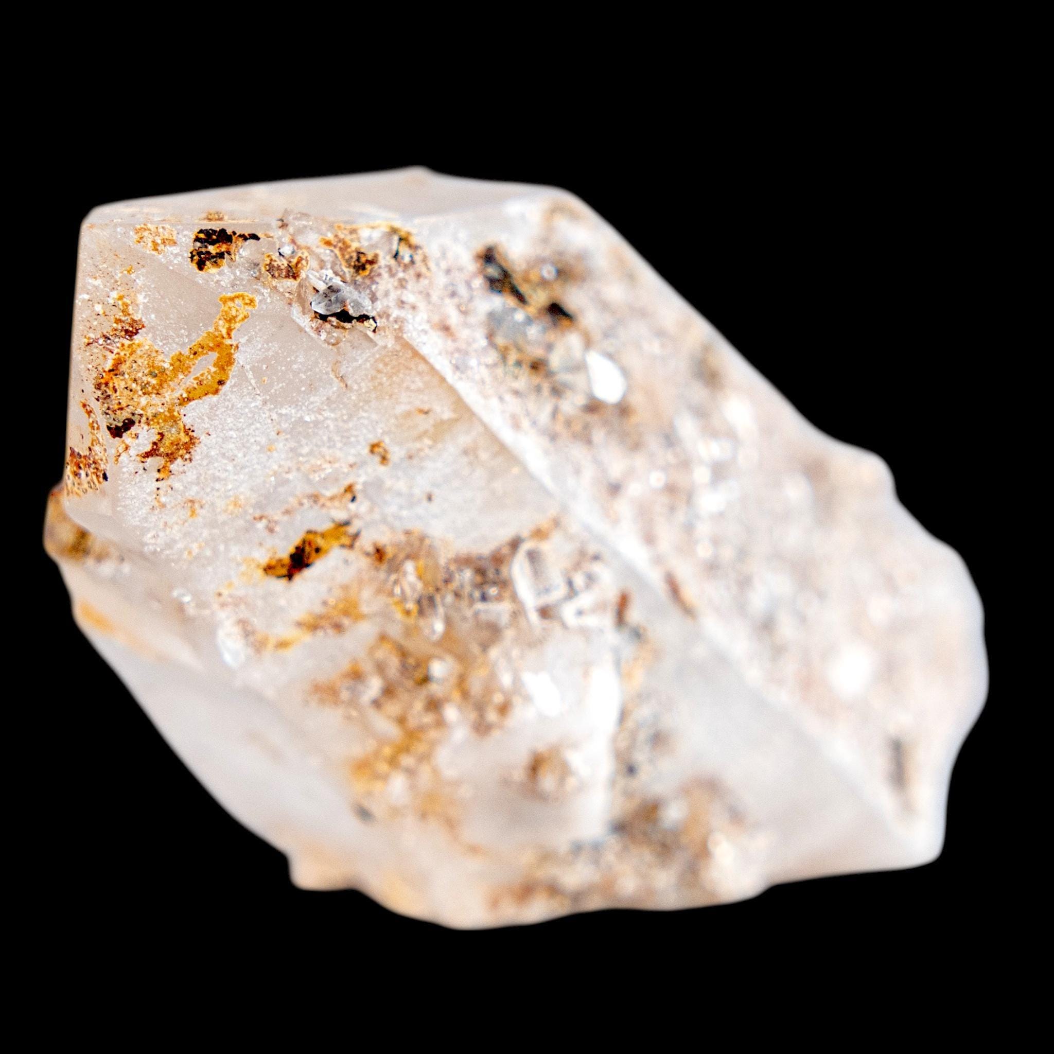 Clear quartz crystal with siderite inclusions, natural double terminated swiss quartz, raw alpine mineral, collector crystal gift - Image 2