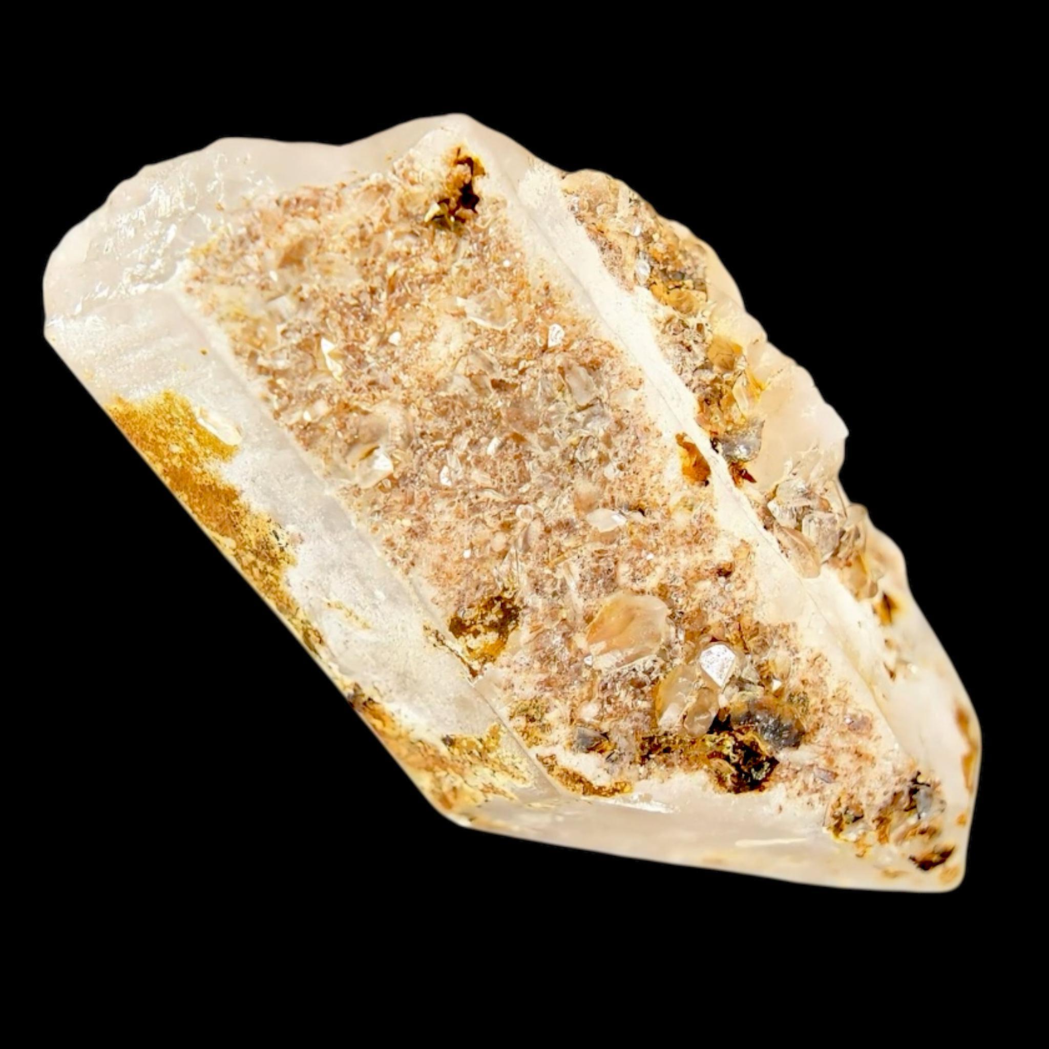 Clear quartz crystal with siderite inclusions, natural double terminated swiss quartz, raw alpine mineral, collector crystal gift - Image 3