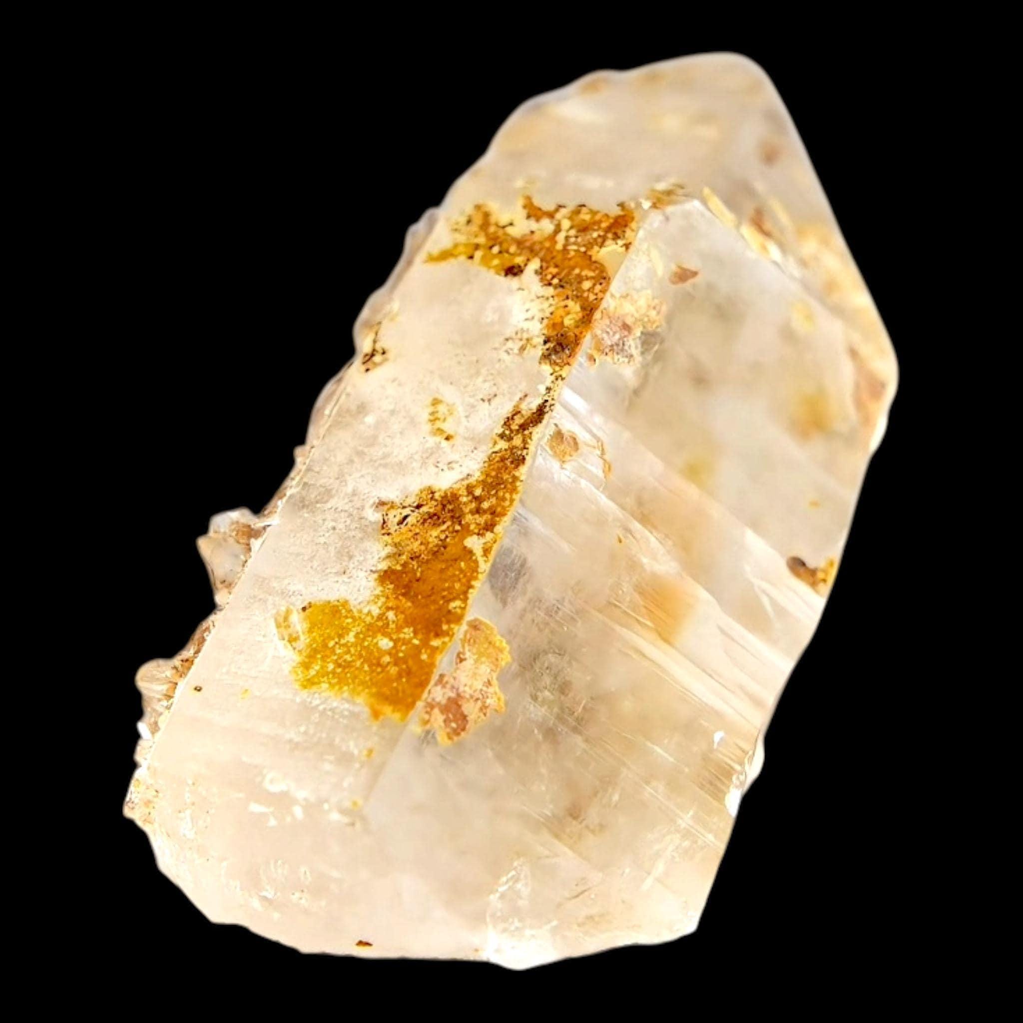 Clear quartz crystal with siderite inclusions, natural double terminated swiss quartz, raw alpine mineral, collector crystal gift - Image 5